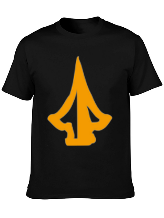 Mens Black T-Shirt with Abstract Arrow Graphic