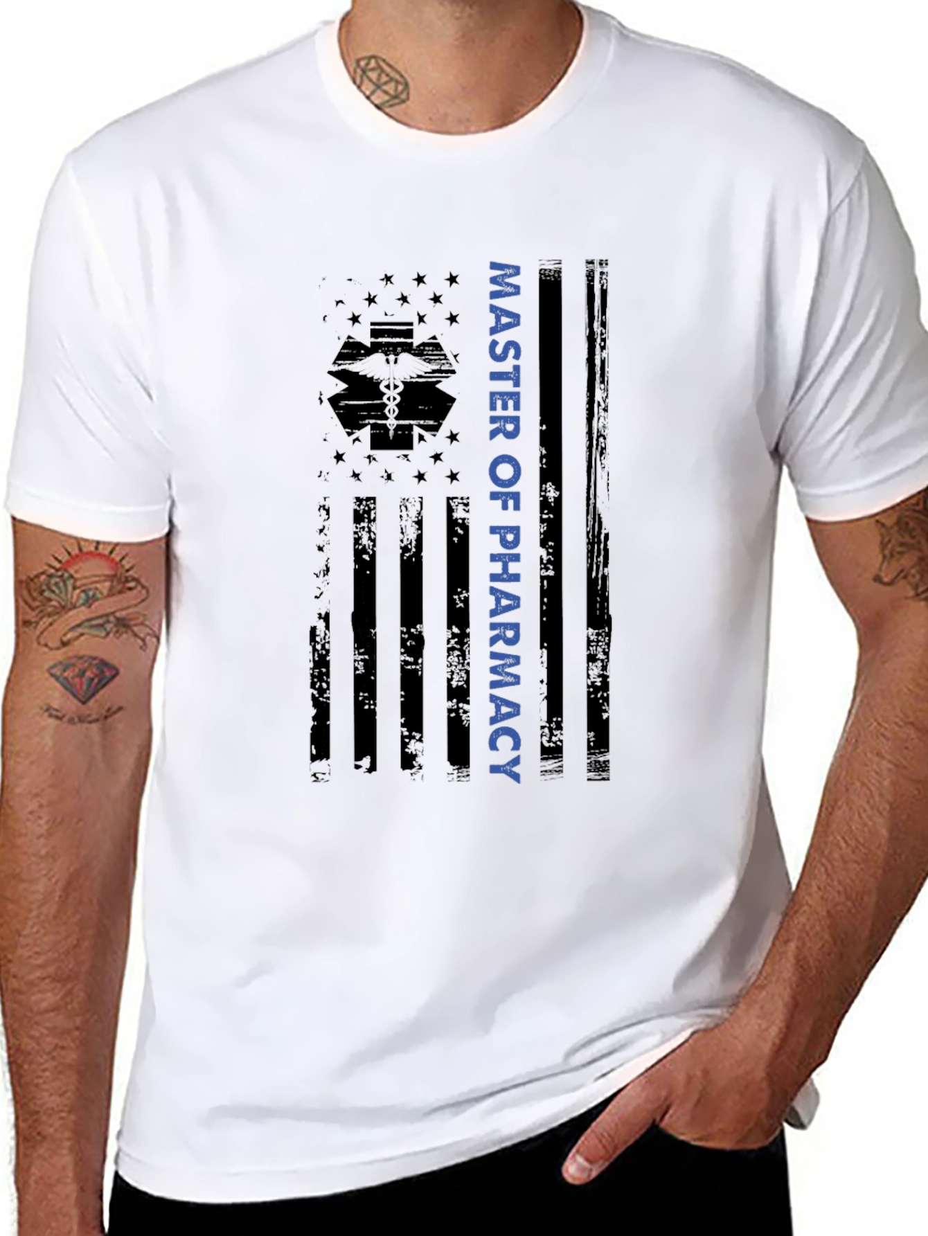 Master of Pharmacy American Flag Graphic Tee