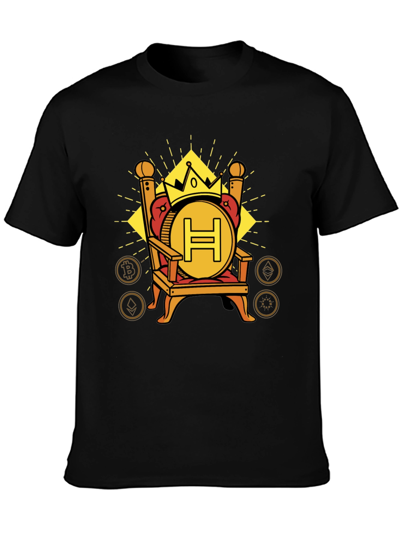 Crypto King T-Shirt - H Coin Throne Design