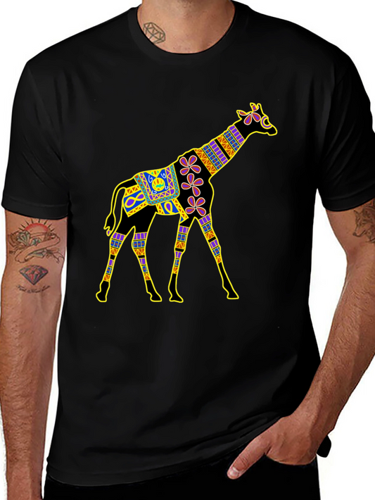 Giraffe Graphic Black T-Shirt