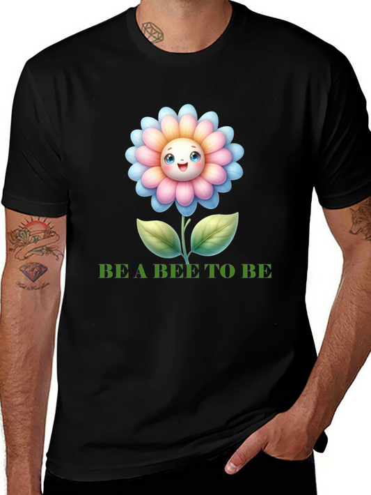 Be a Bee to Be T-Shirt - Floral Cartoon Graphic Tee