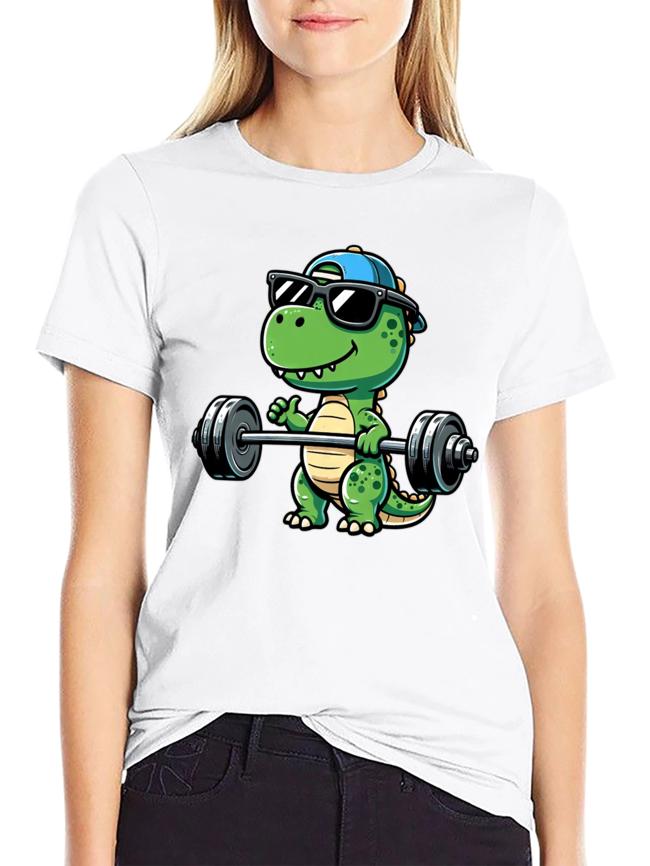 Dino Lifting T-Shirt - Gym Ready Dinosaur