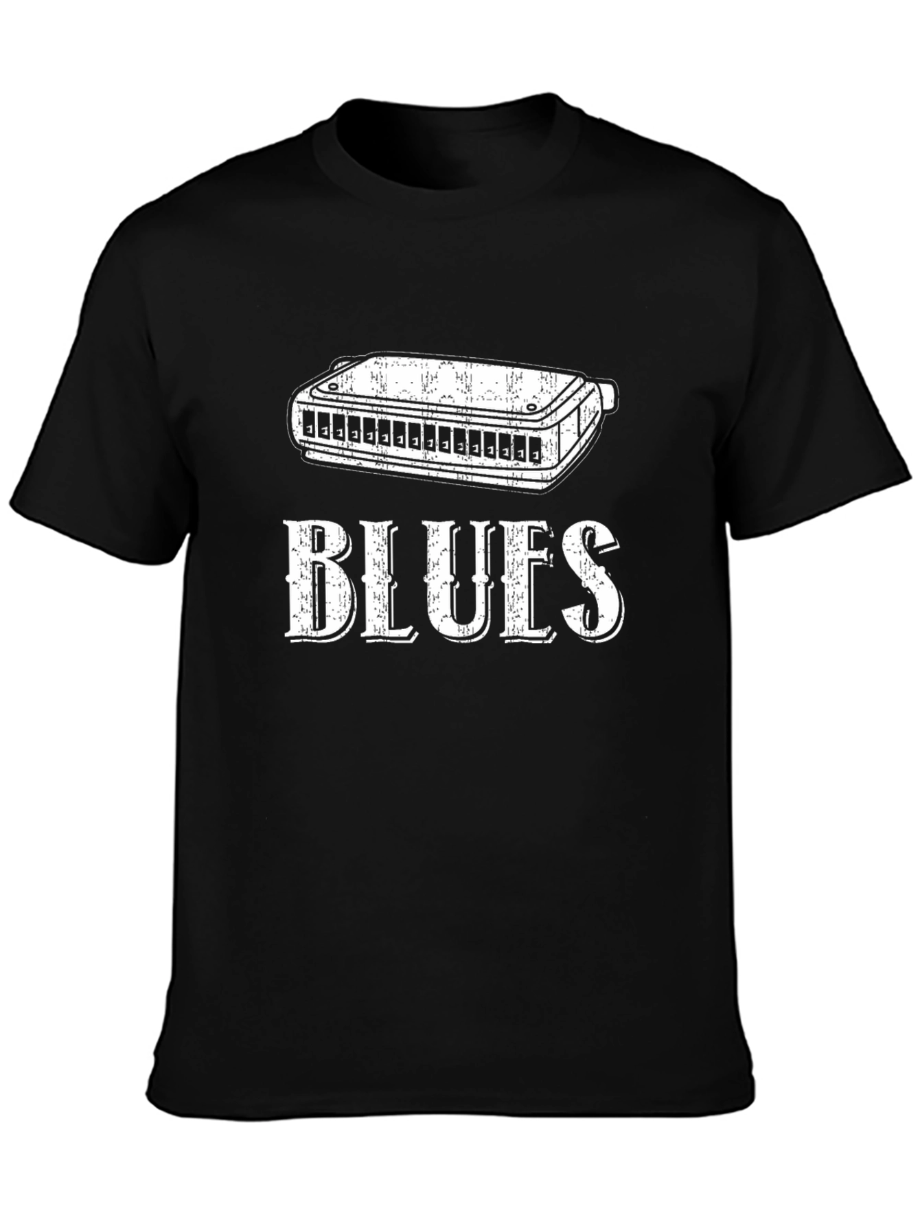 Blues Harmonica Graphic T-Shirt - Music Lover Tee