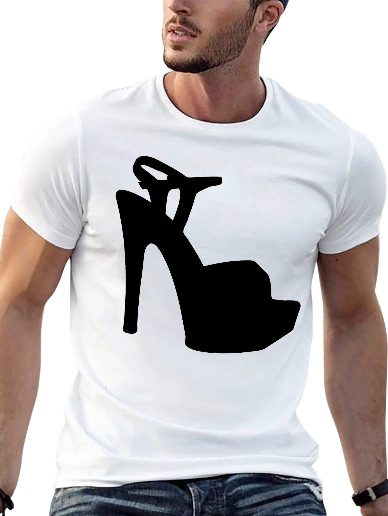 High Heel Shoe Silhouette Graphic T-Shirt