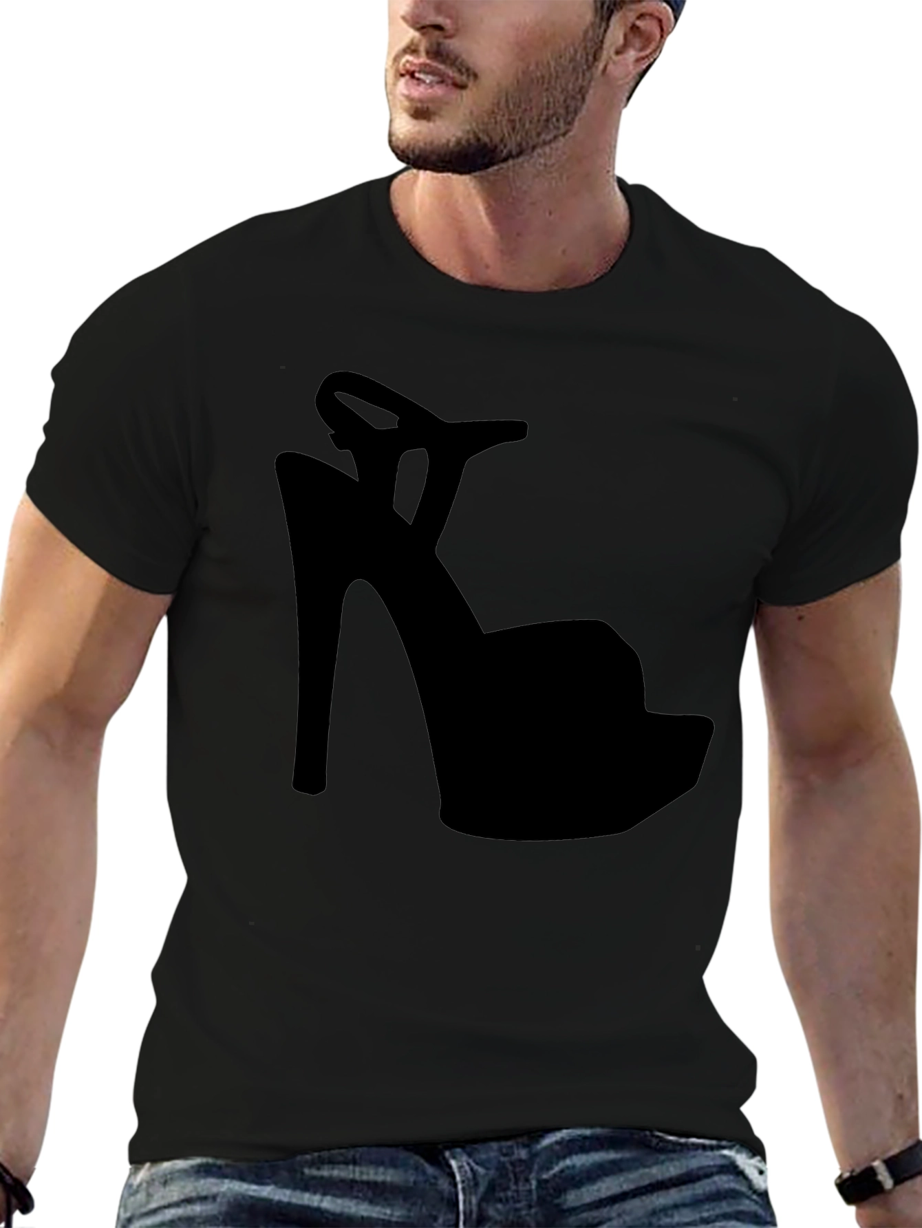 High Heel Shoe Silhouette Graphic T-Shirt