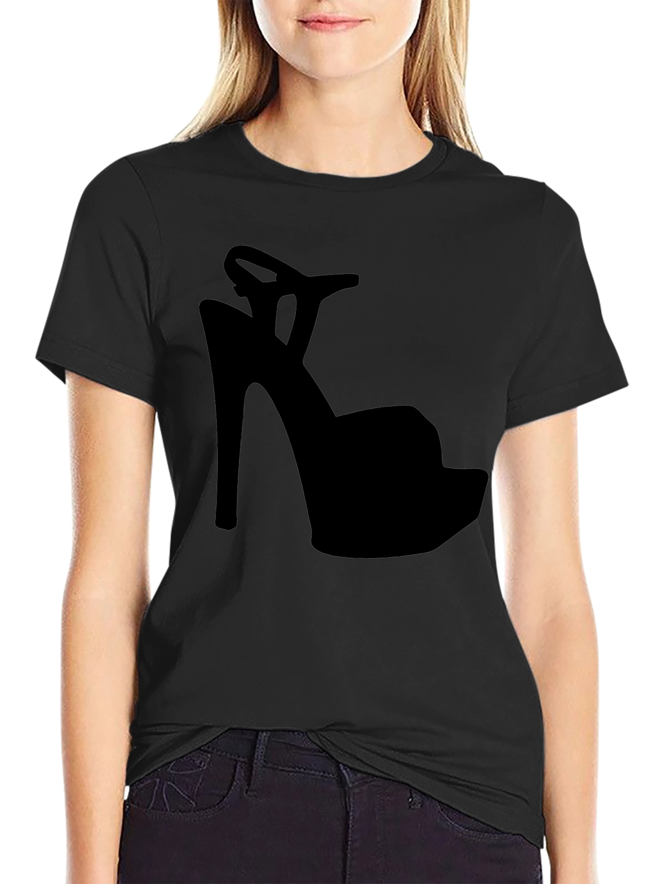High Heel Shoe Silhouette Graphic T-Shirt