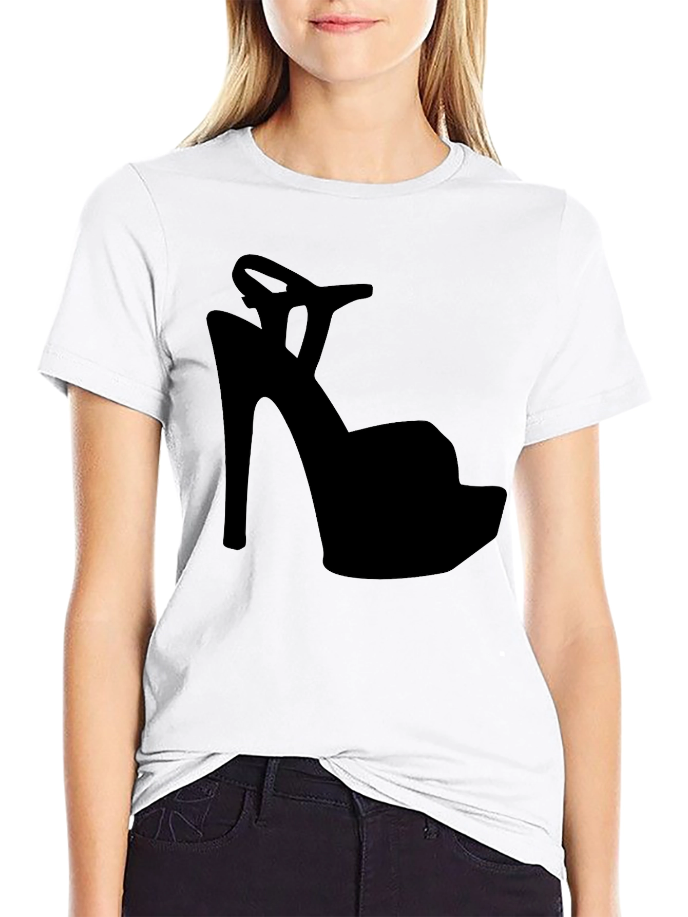 High Heel Shoe Silhouette Graphic T-Shirt