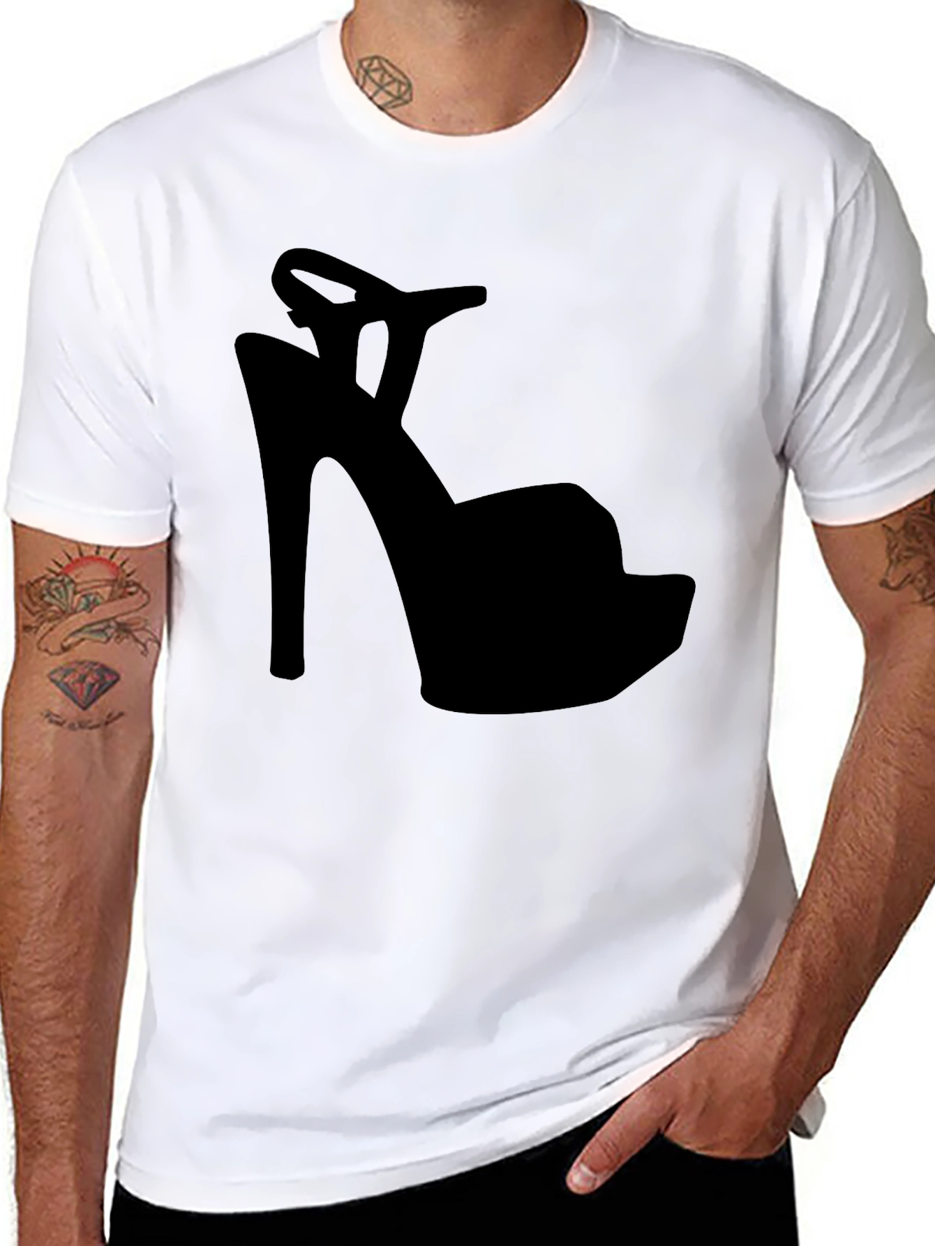 High Heel Shoe Silhouette Graphic T-Shirt