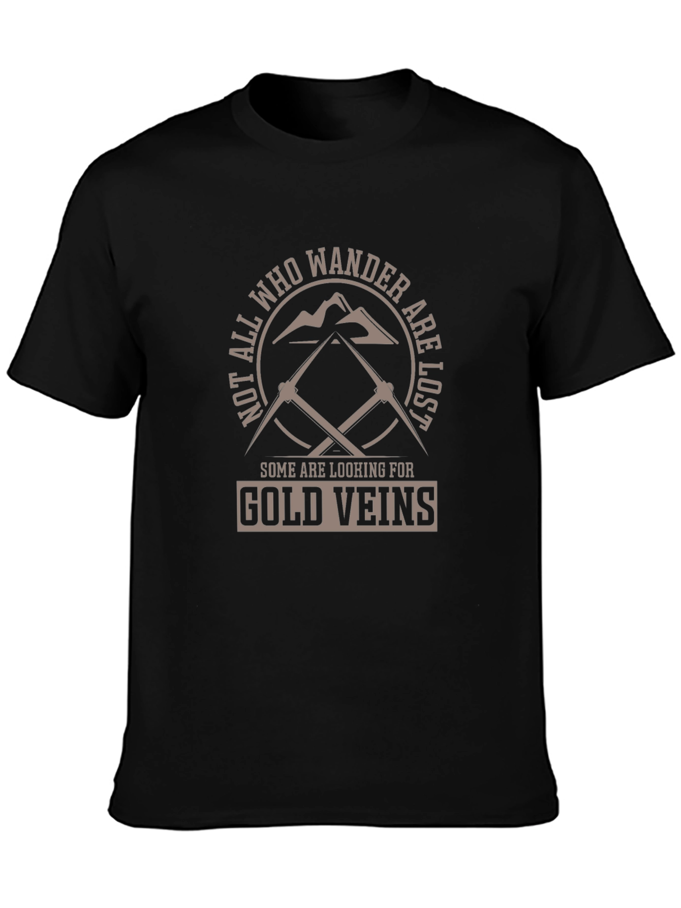 Wanderlust Gold Veins Black T-Shirt
