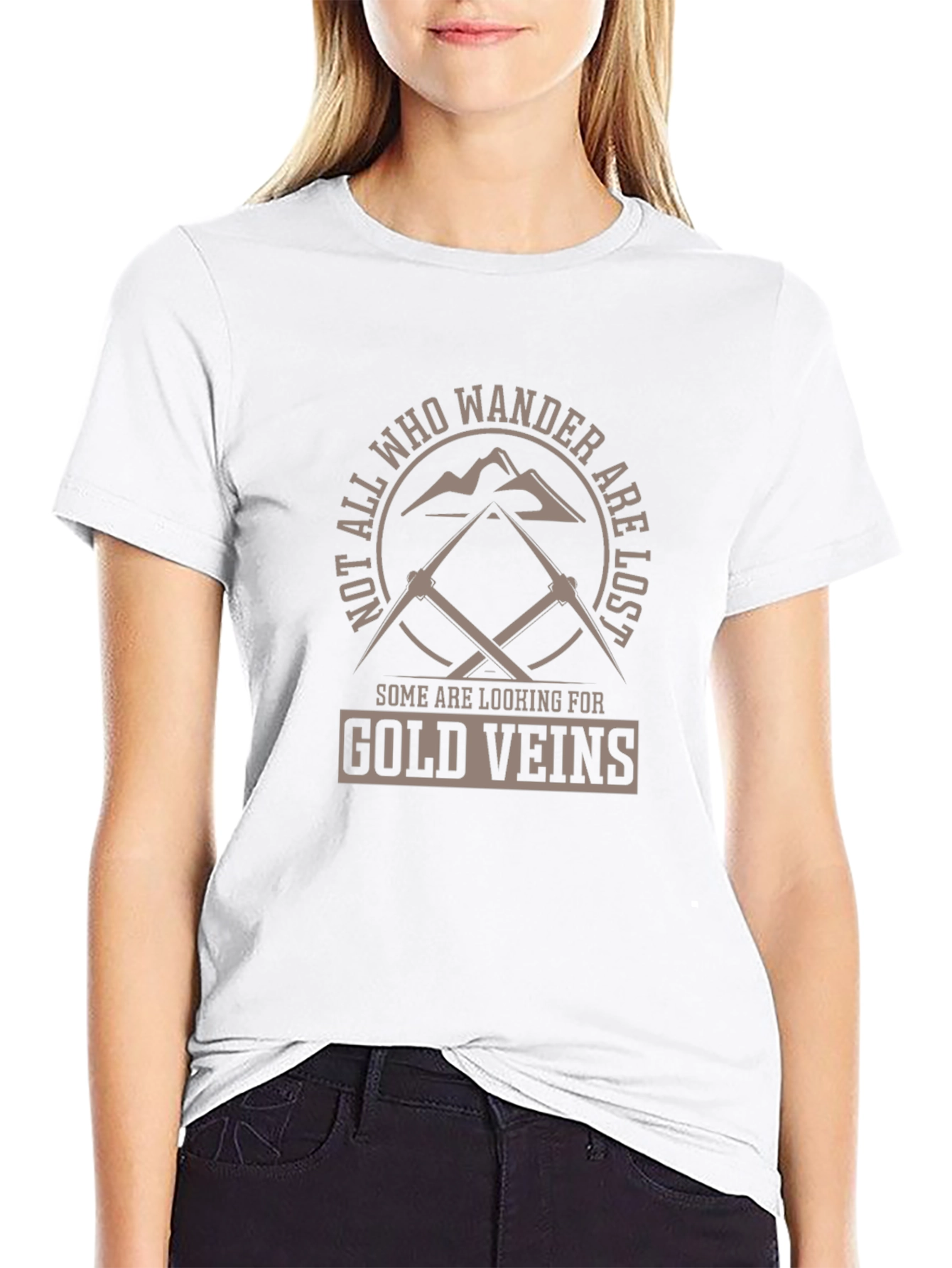 Wanderlust Gold Veins Black T-Shirt