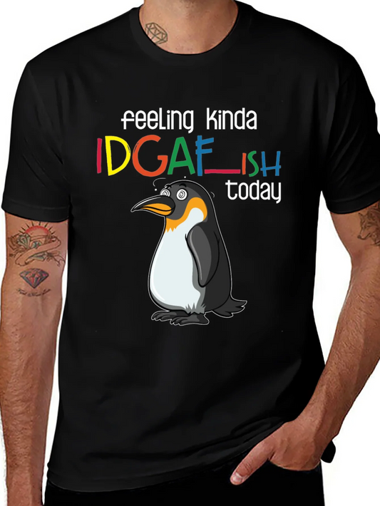 IDGAFish Penguin Graphic T-Shirt - Relaxed Style