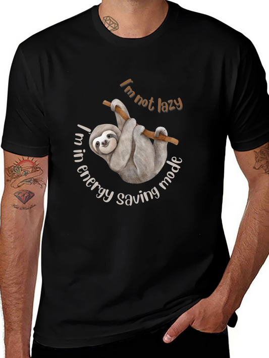 Im Not Lazy Sloth Graphic Tee - Energy Saving Mode