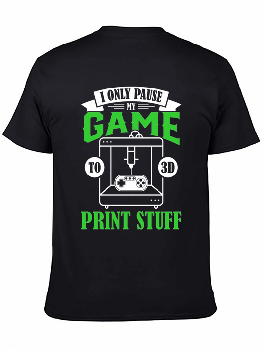 Gamer 3D Printing Black T-Shirt