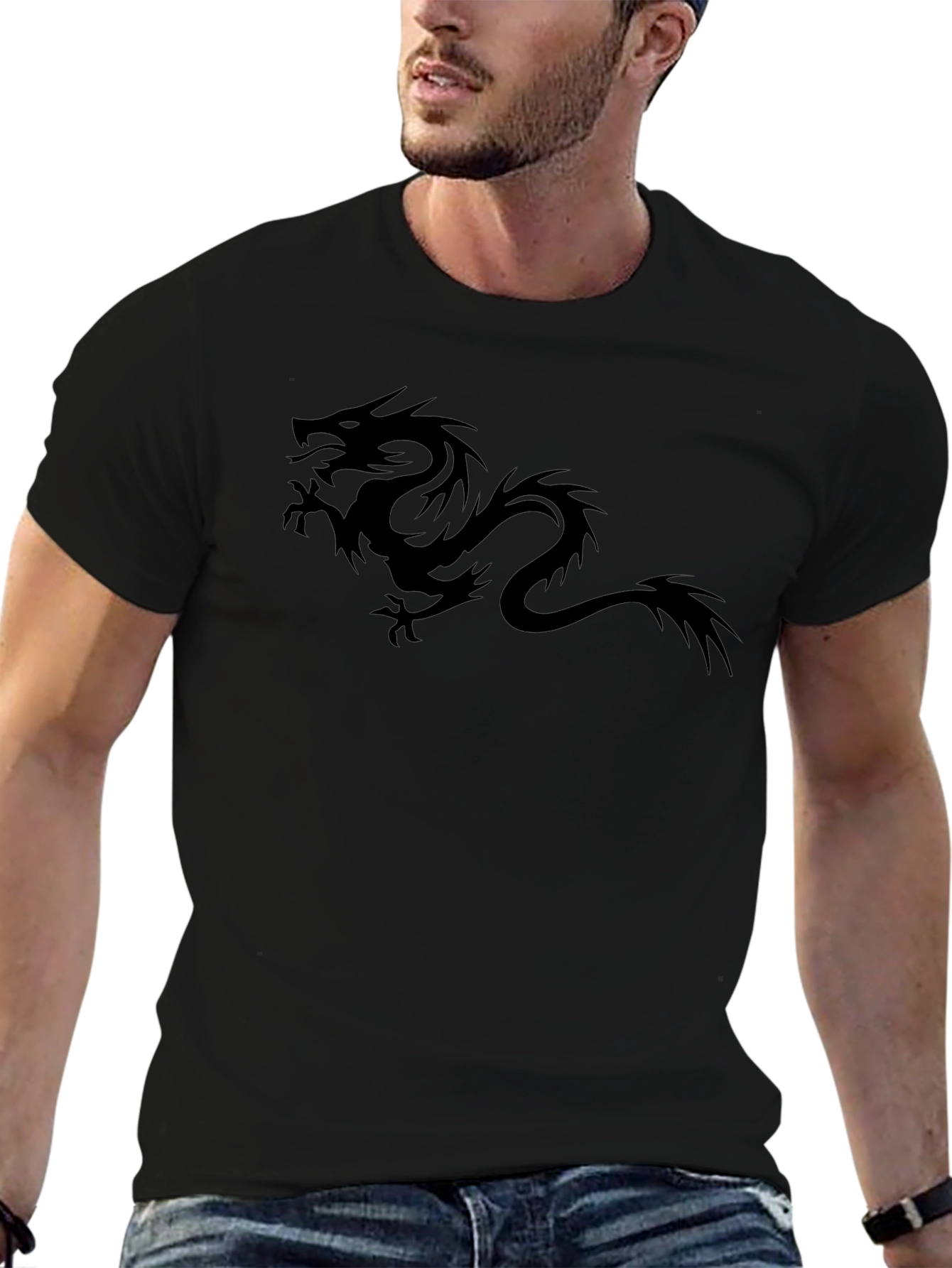 Black Dragon Graphic Tee - Mens Casual Shirt
