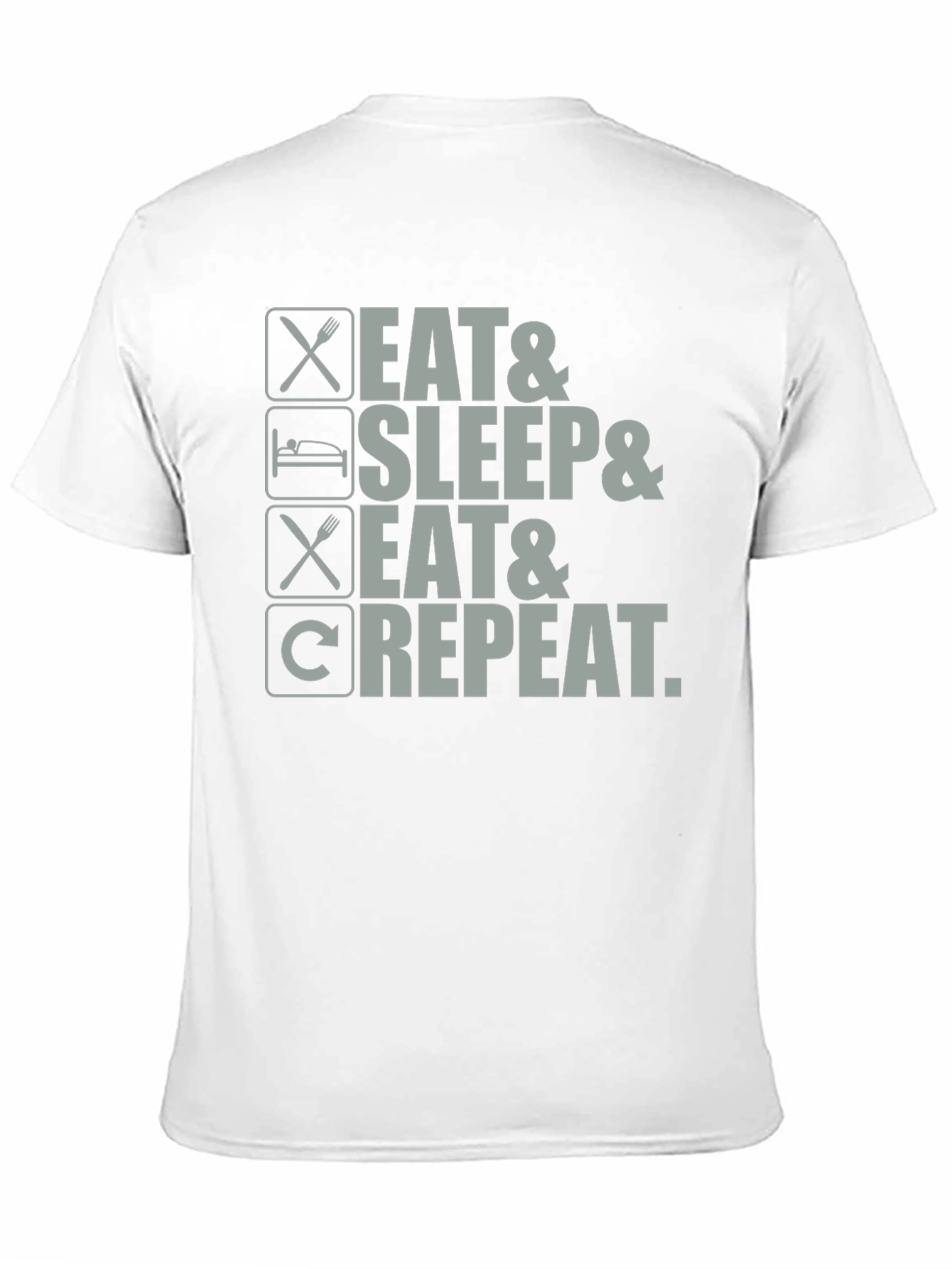 Eat Sleep Repeat Graphic Tee - Black Cotton T-Shirt