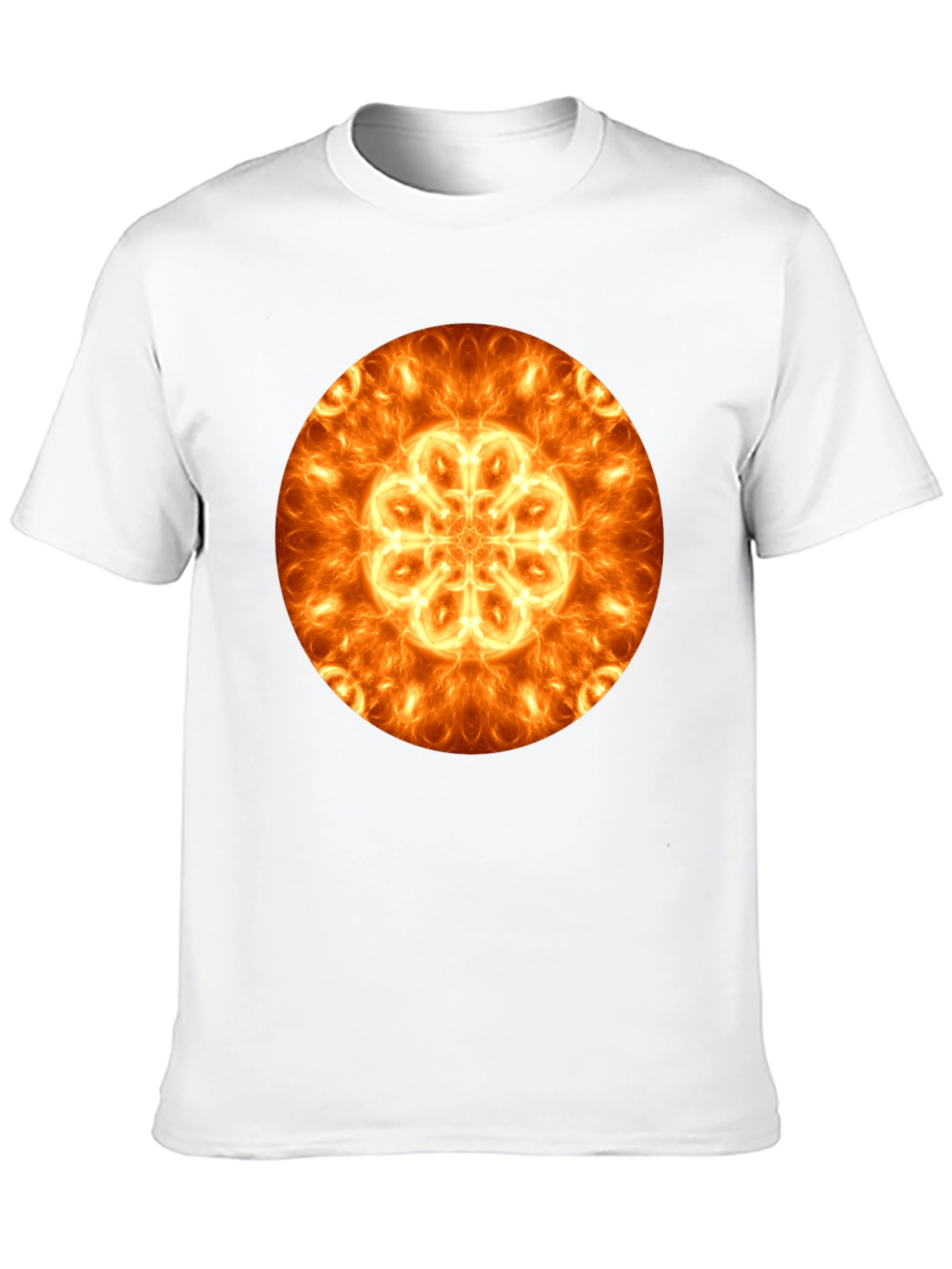 Fiery Mandala Graphic Black T-Shirt