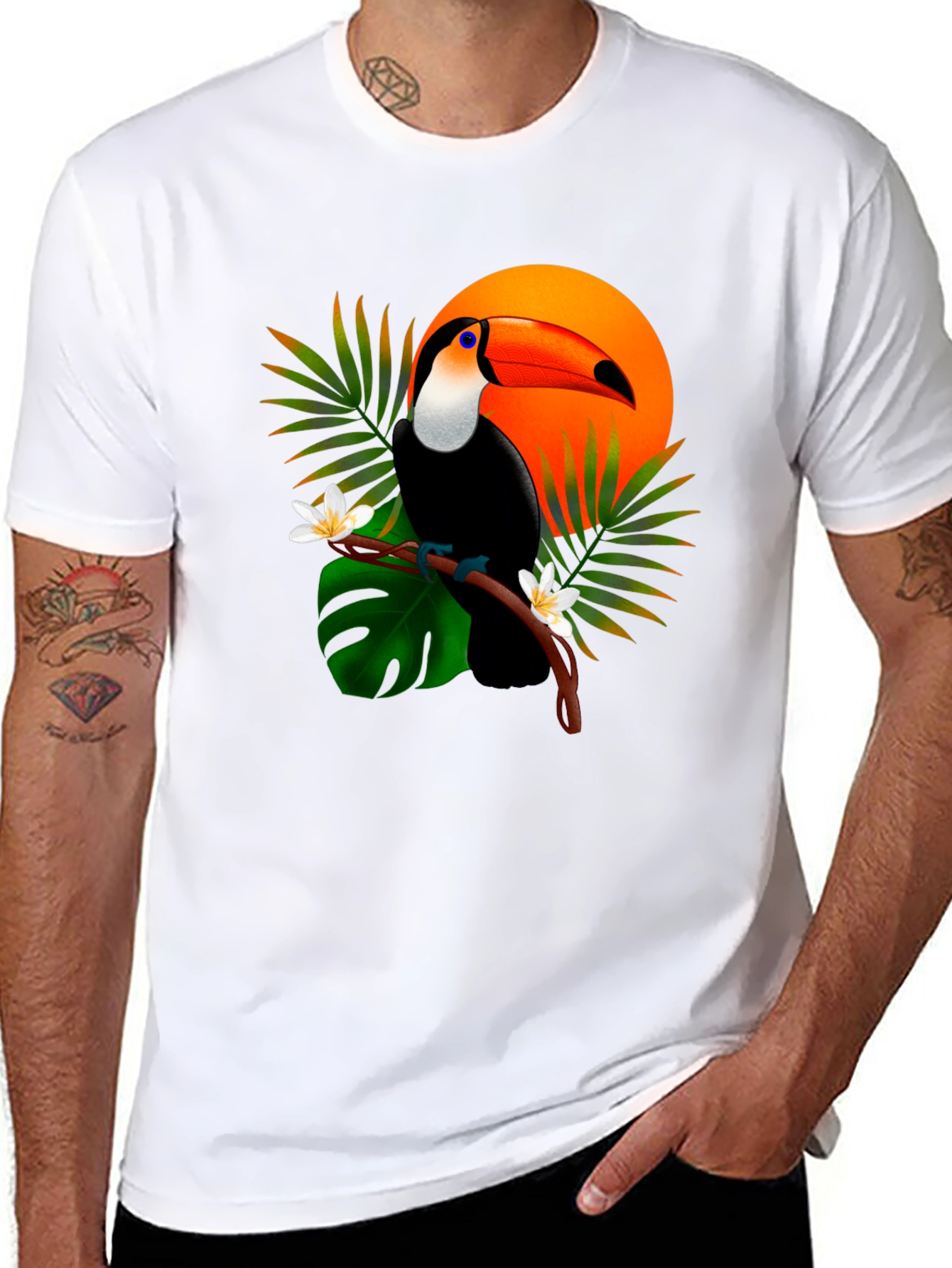 Tropical Toucan T-Shirt - Vibrant Graphic Tee