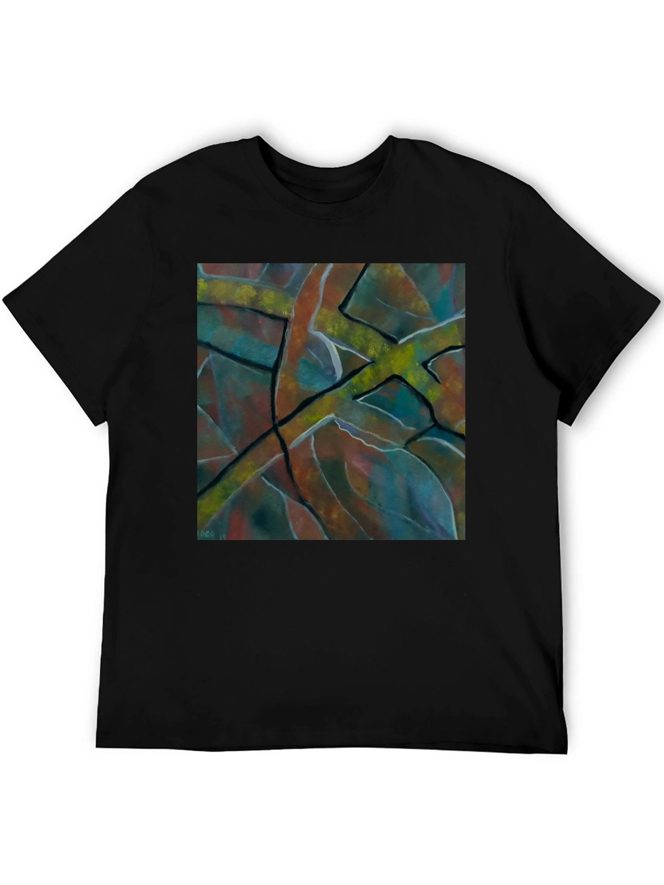 Abstract Art Mens Black T-Shirt