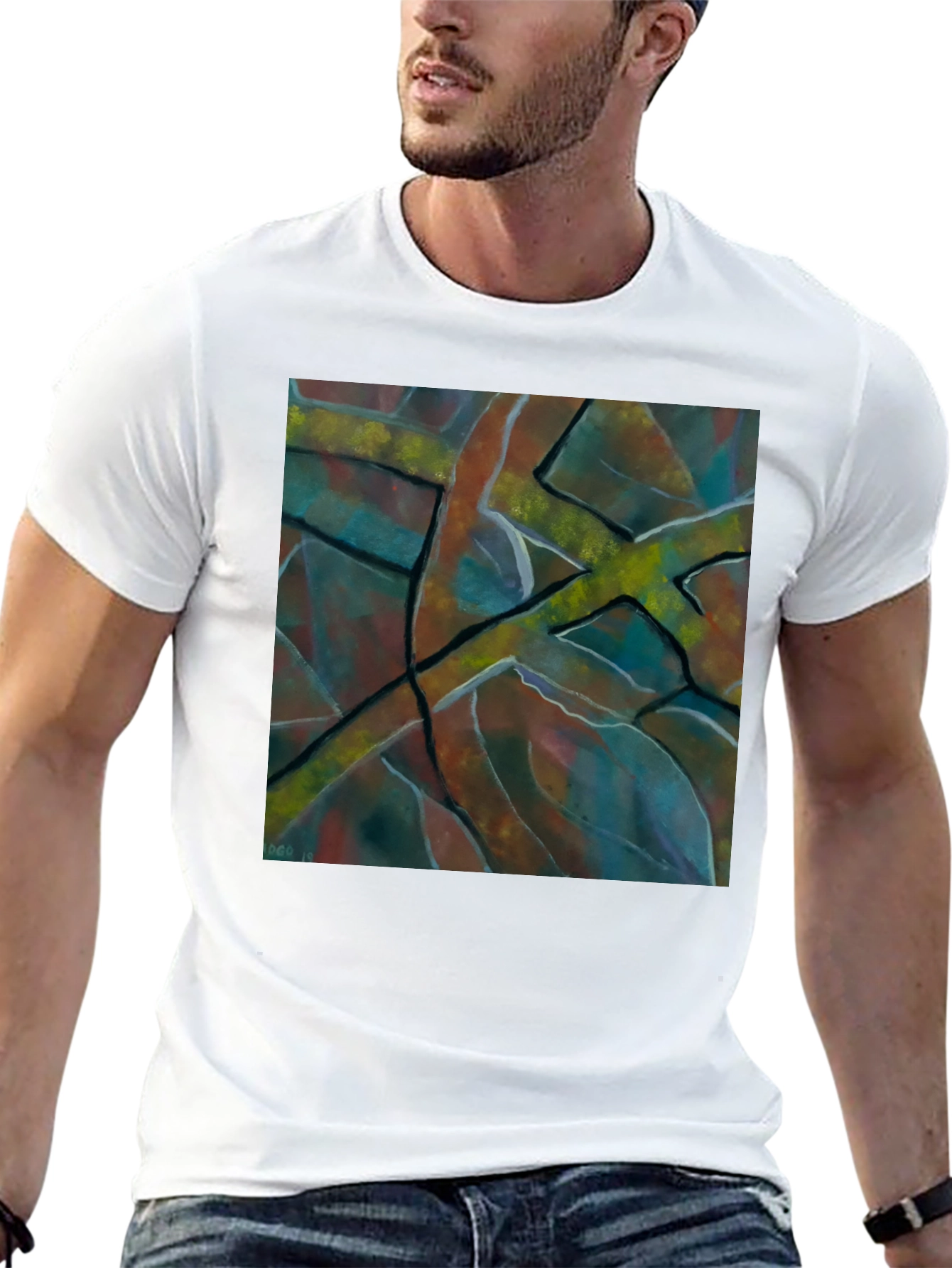 Abstract Art Mens Black T-Shirt