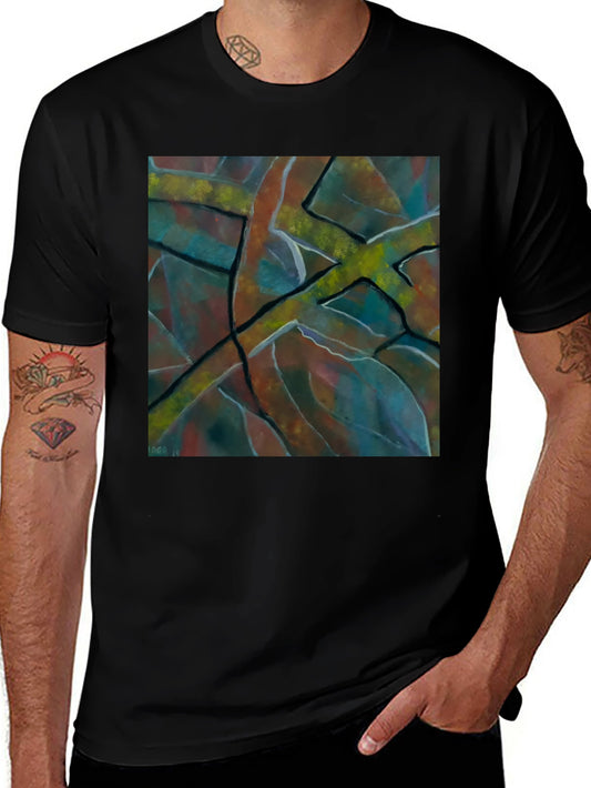 Abstract Art Mens Black T-Shirt