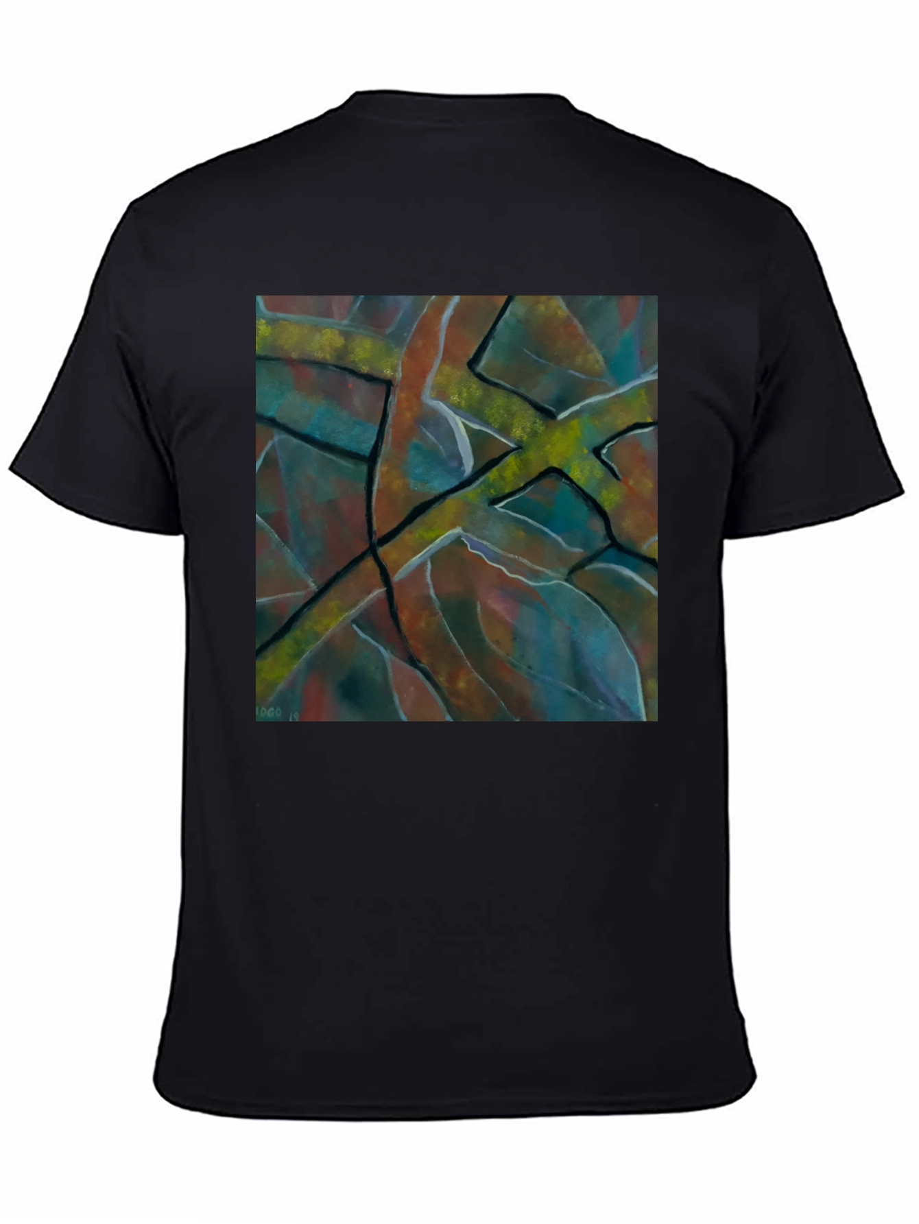 Abstract Art Mens Black T-Shirt