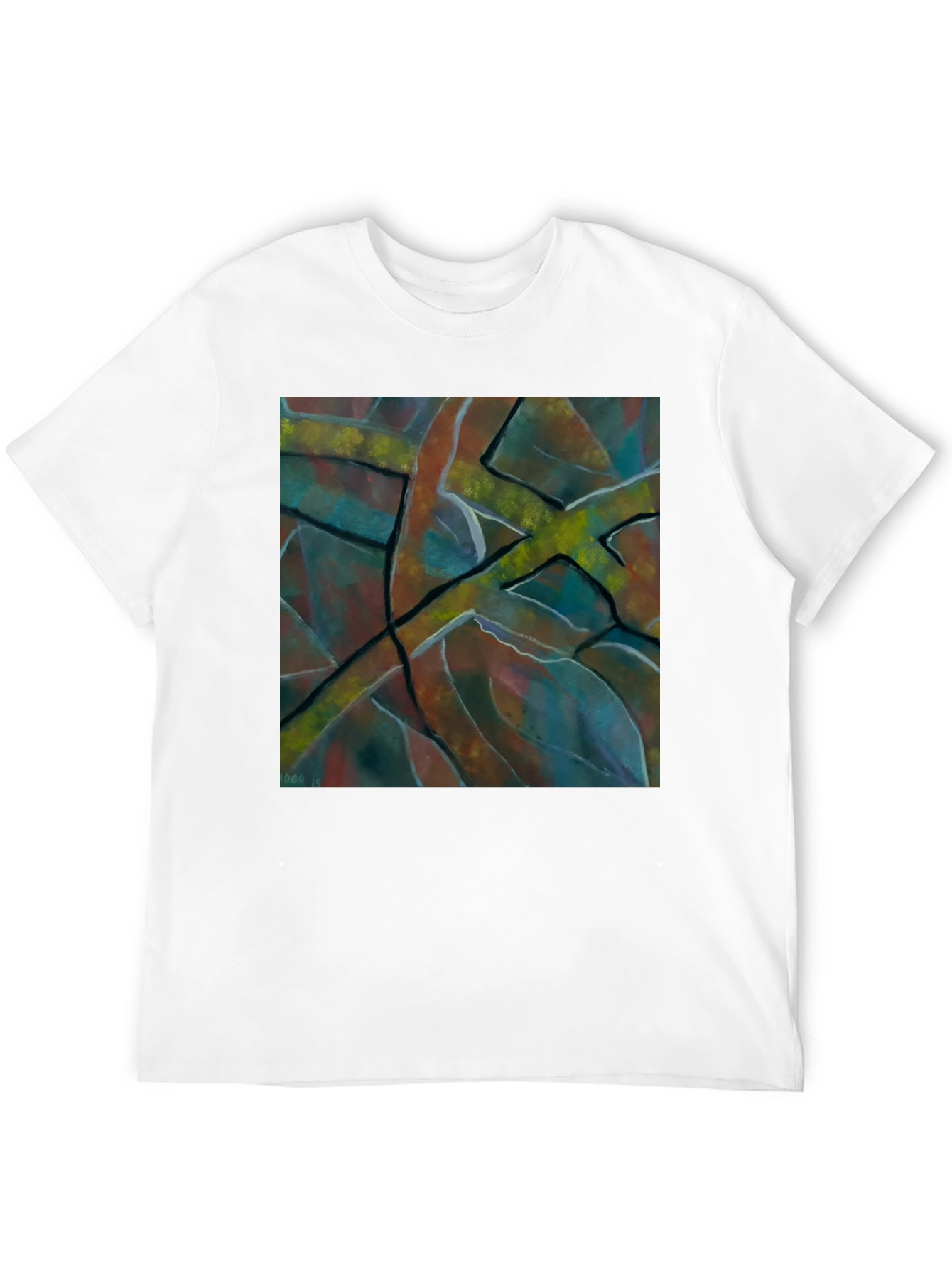 Abstract Art Mens Black T-Shirt