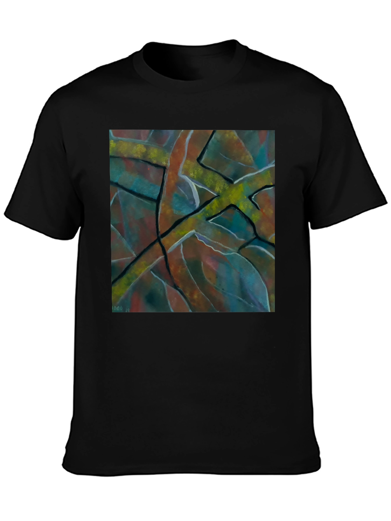 Abstract Art Mens Black T-Shirt