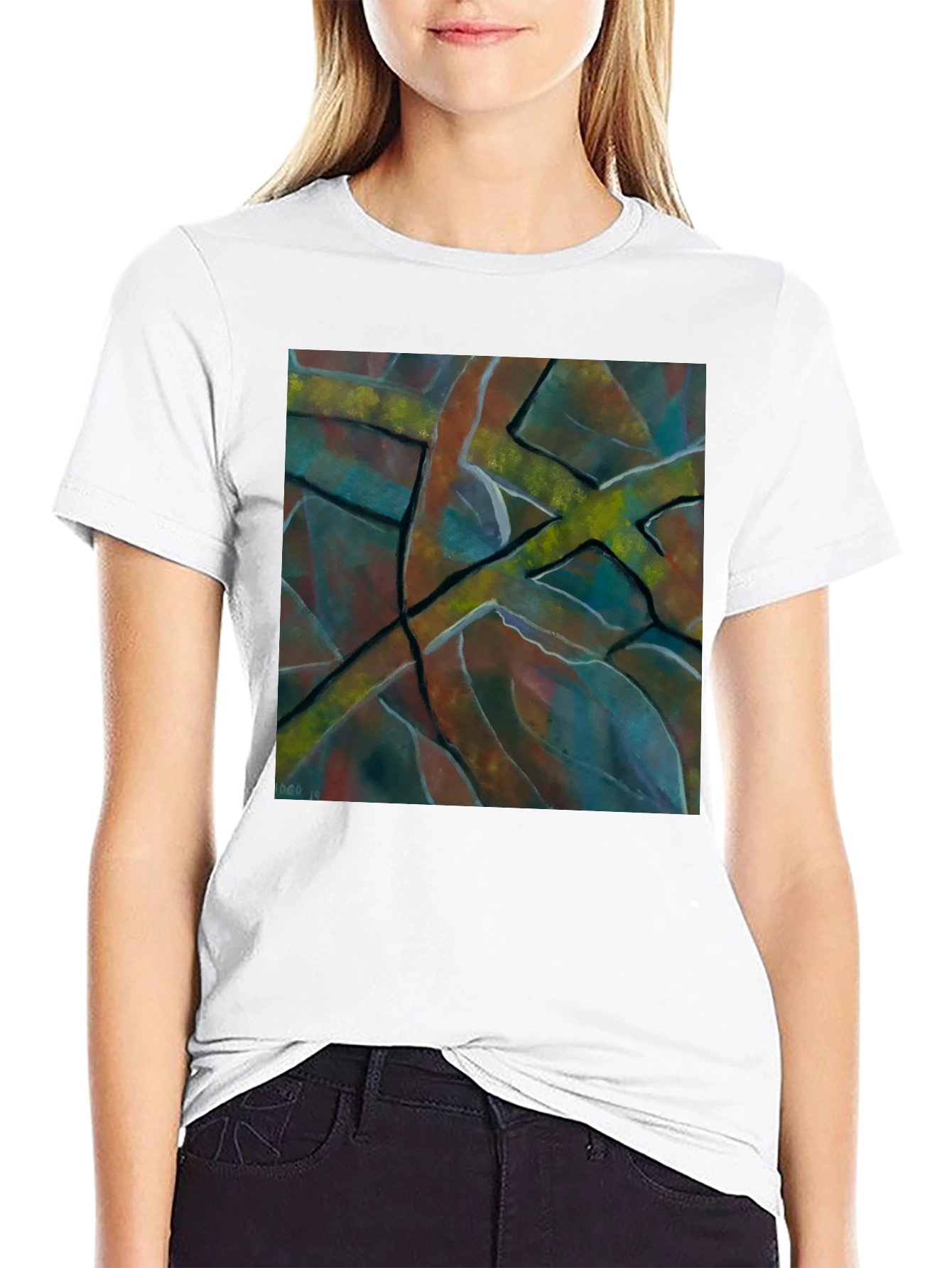 Abstract Art Mens Black T-Shirt