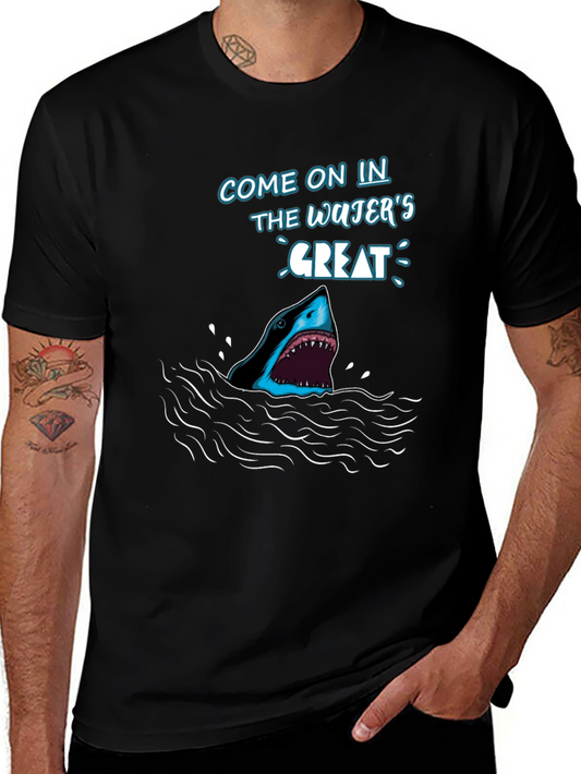 Shark Attack Graphic Tee - Come On In the Waters Great!