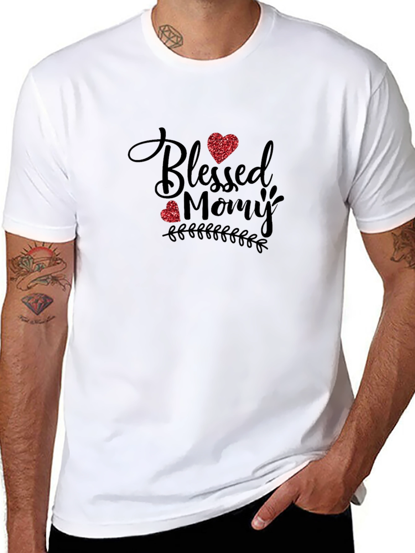 Blessed Mommy Graphic Tee - Soft Black T-Shirt