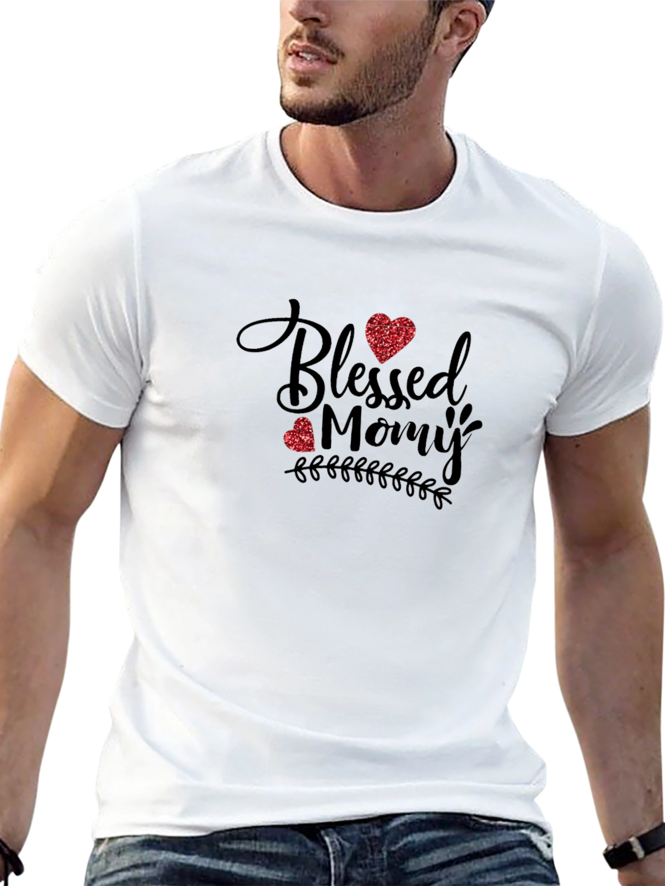 Blessed Mommy Graphic Tee - Soft Black T-Shirt