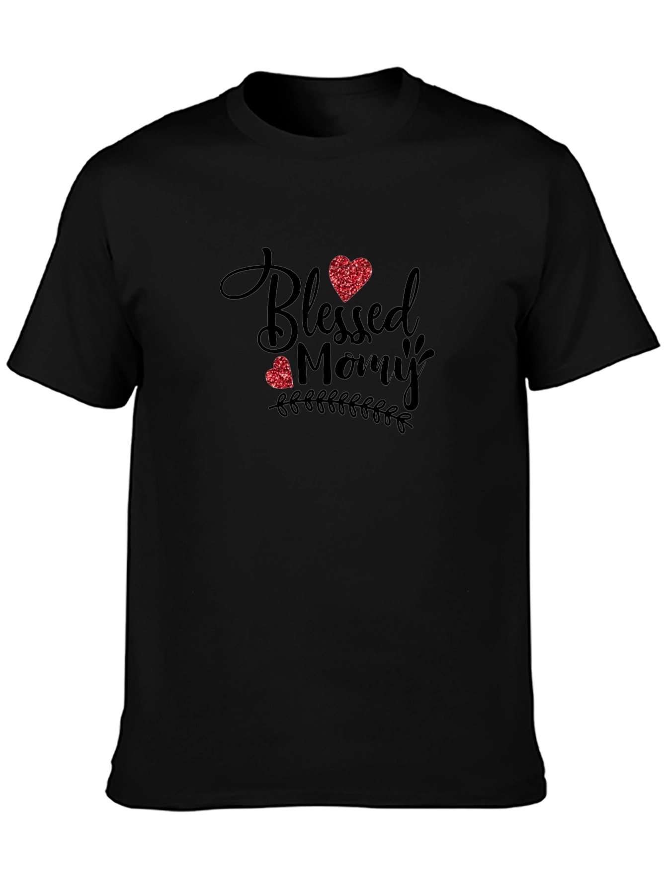 Blessed Mommy Graphic Tee - Soft Black T-Shirt