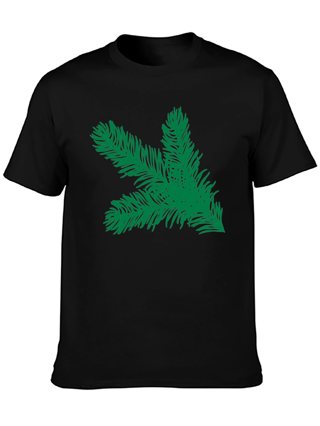 Evergreen Branch Graphic Tee - Black Unisex Shirt