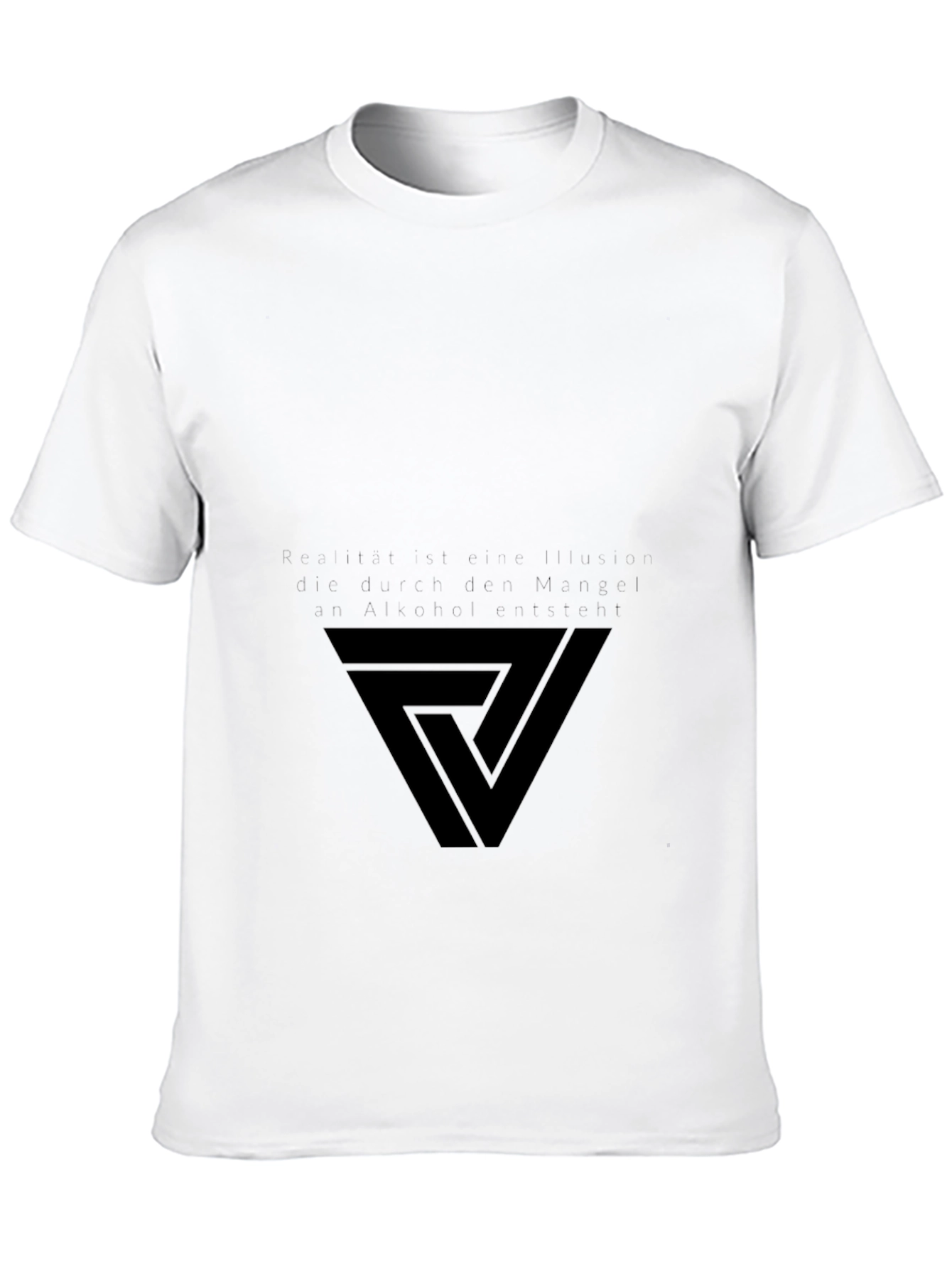 Modern Geometric Triangle Graphic Tee - Black