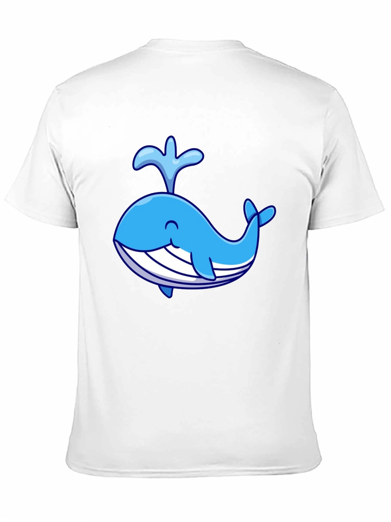 Cute Cartoon Whale Black T-Shirt