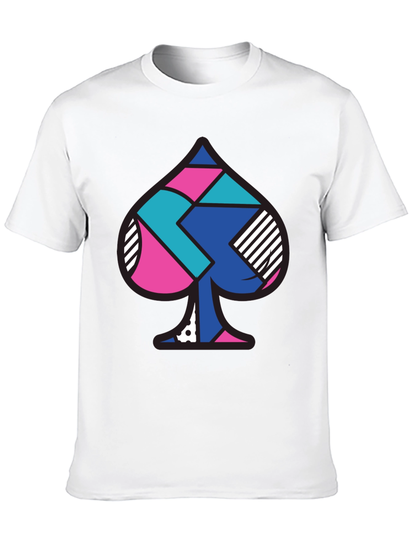 Geometric Spade Graphic Tee - Modern Design