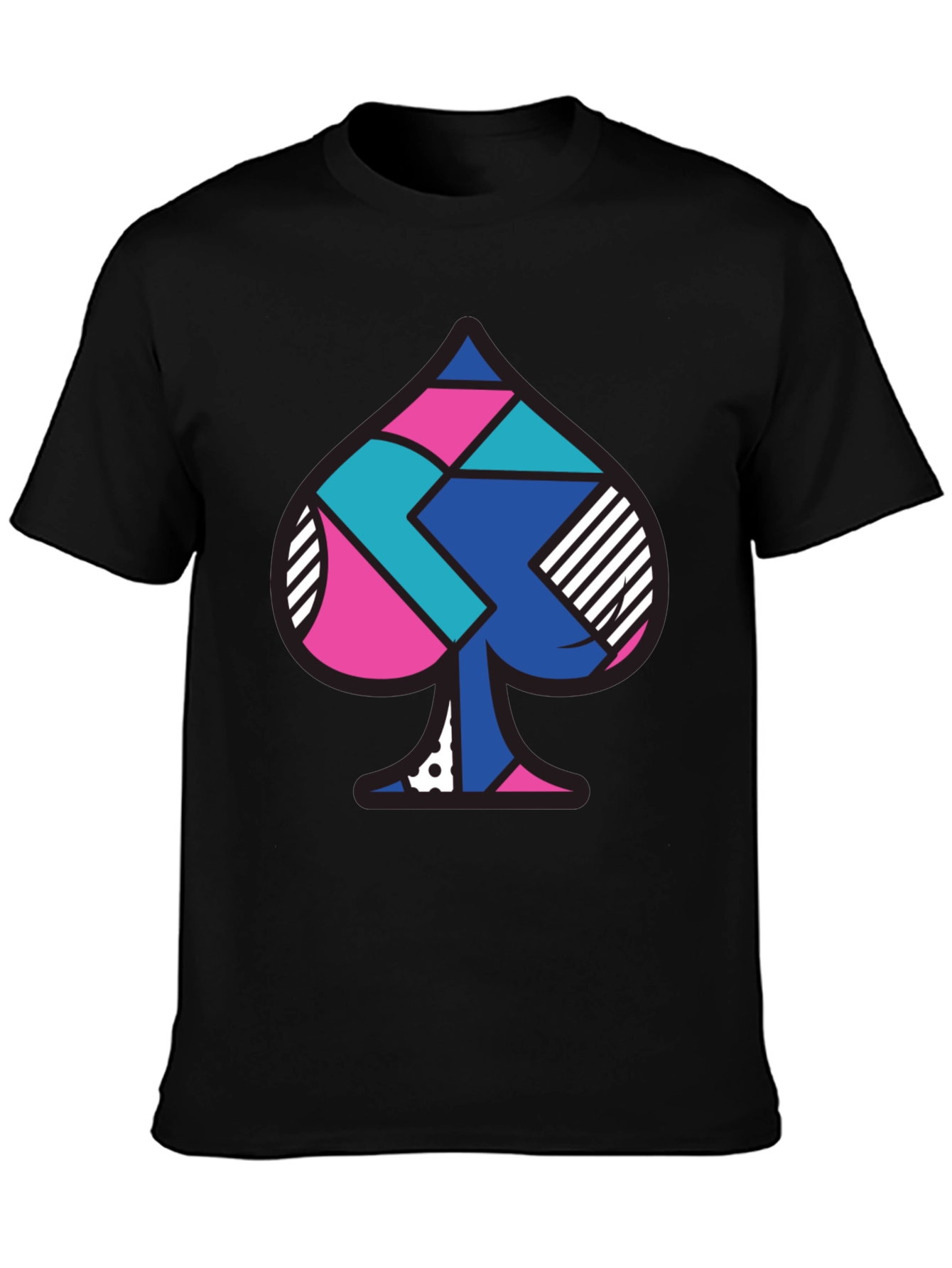 Geometric Spade Graphic Tee - Modern Design