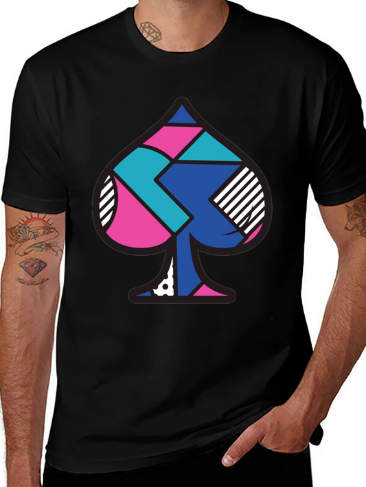 Geometric Spade Graphic Tee - Modern Design