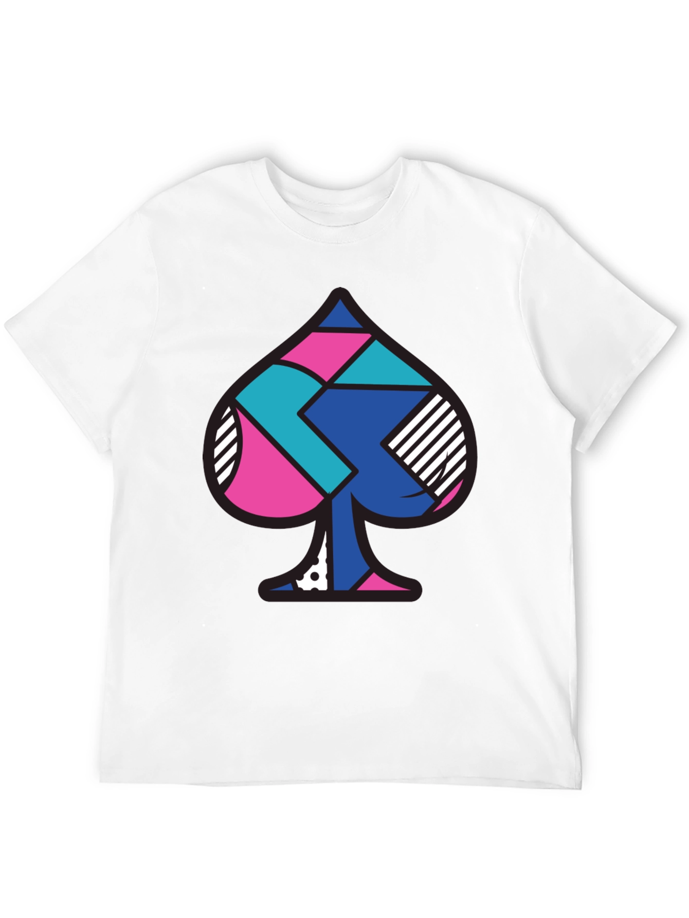Geometric Spade Graphic Tee - Modern Design