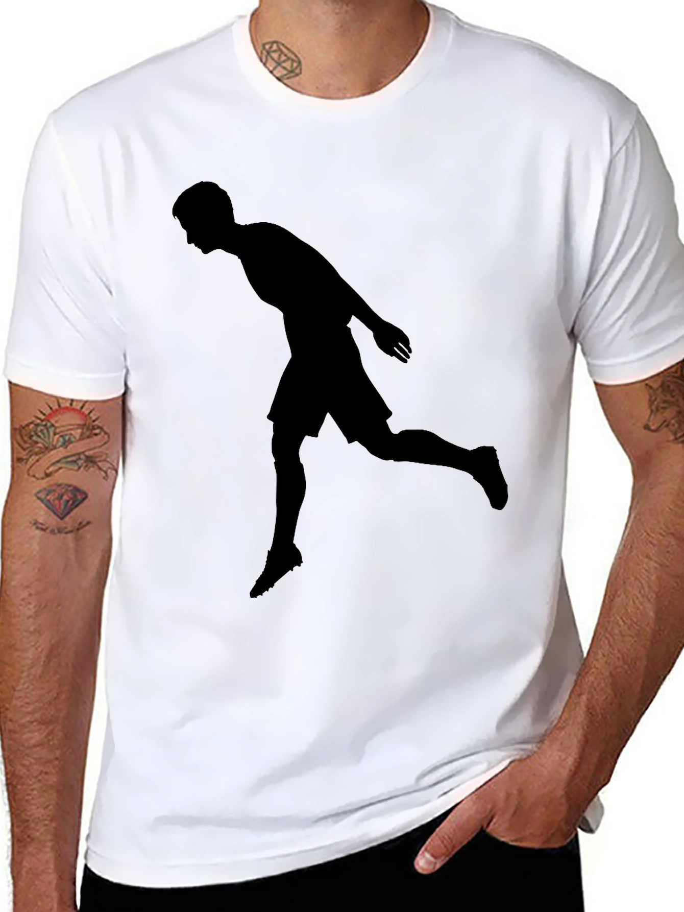 Silhouette Athlete Black T-Shirt