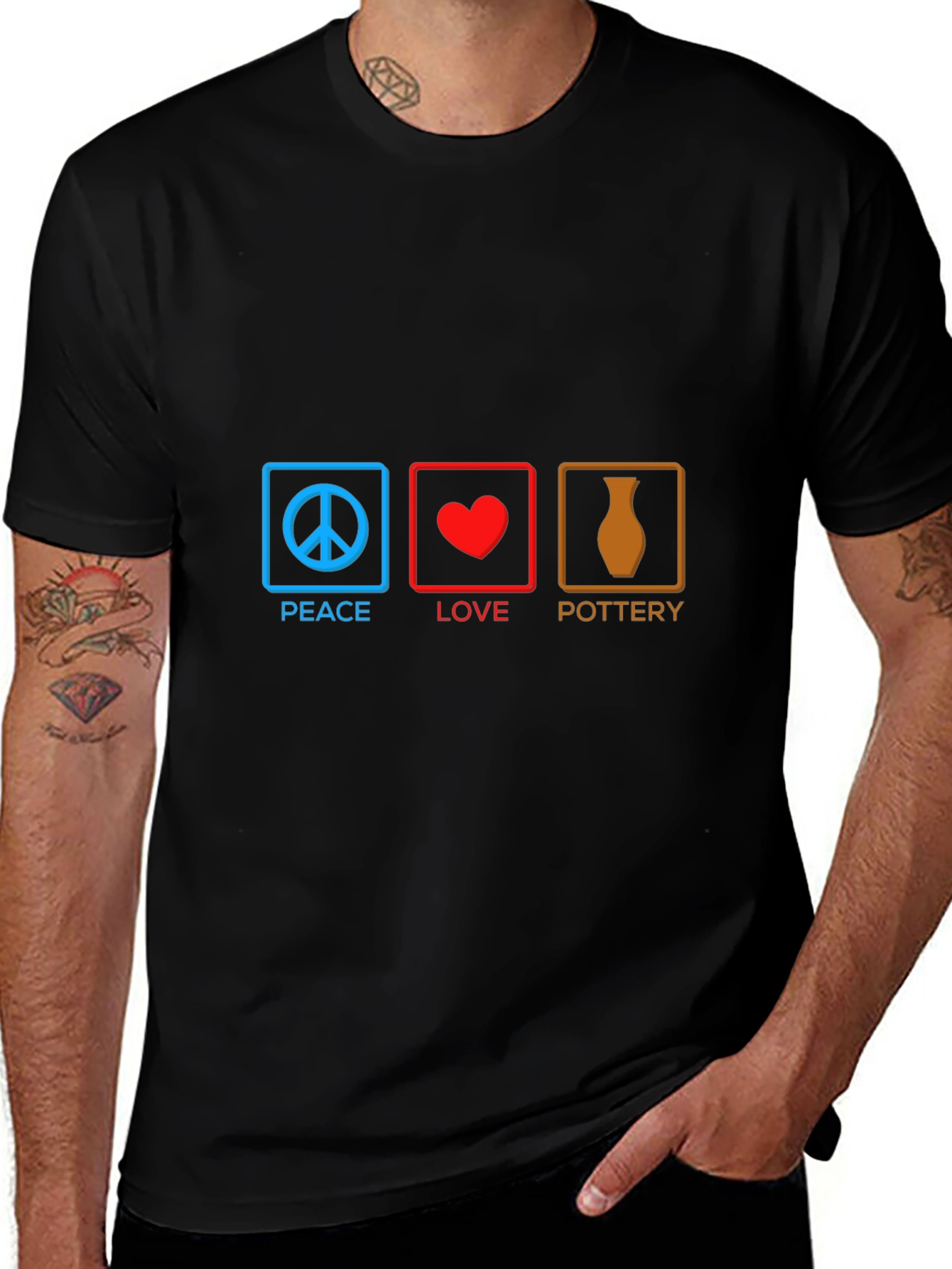 Peace Love Pottery T-Shirt - Unique Artist Gift