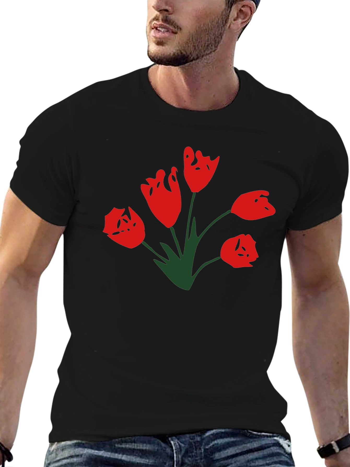 Tulip Graphic T-Shirt - Black