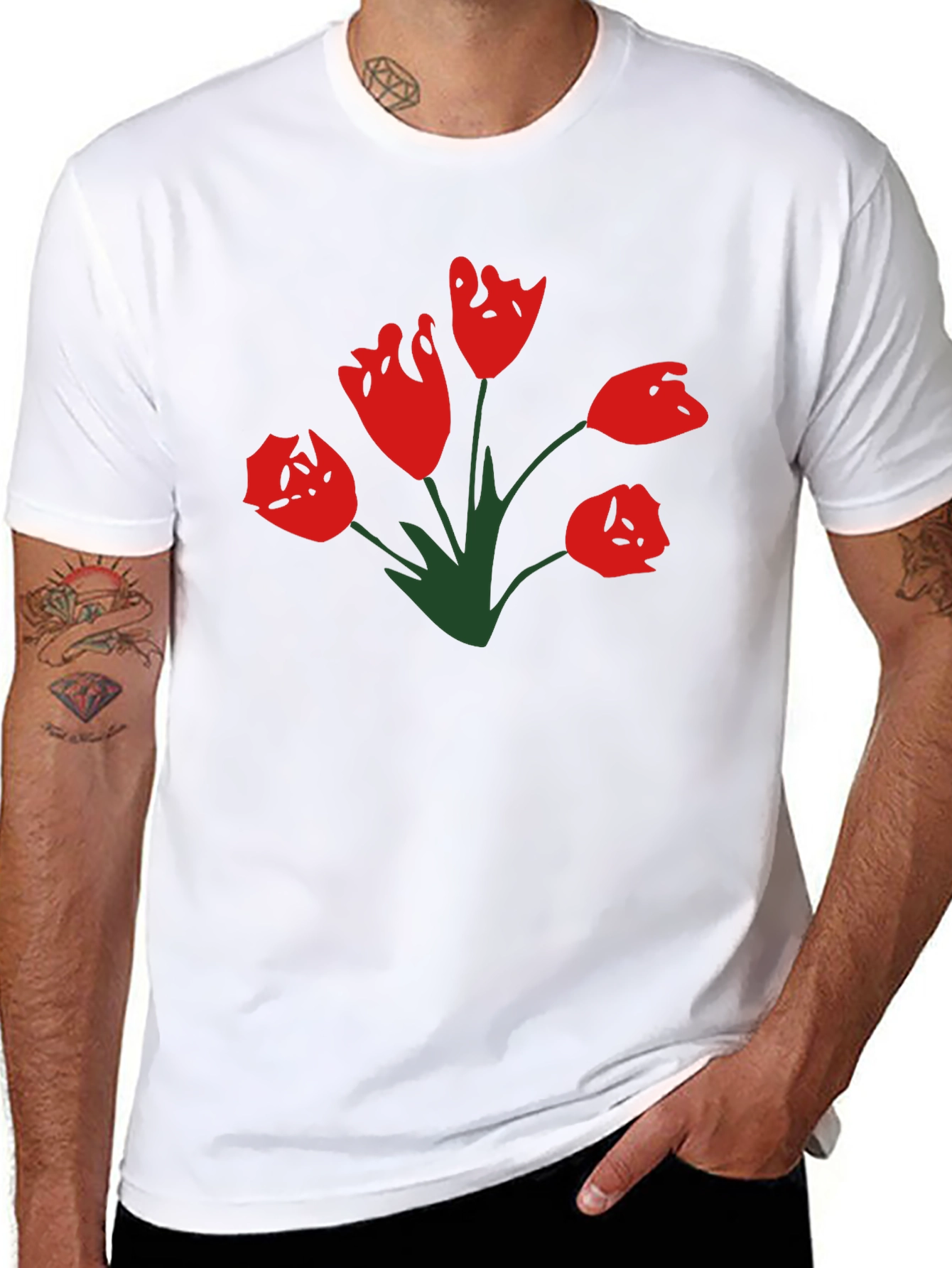 Tulip Graphic T-Shirt - Black