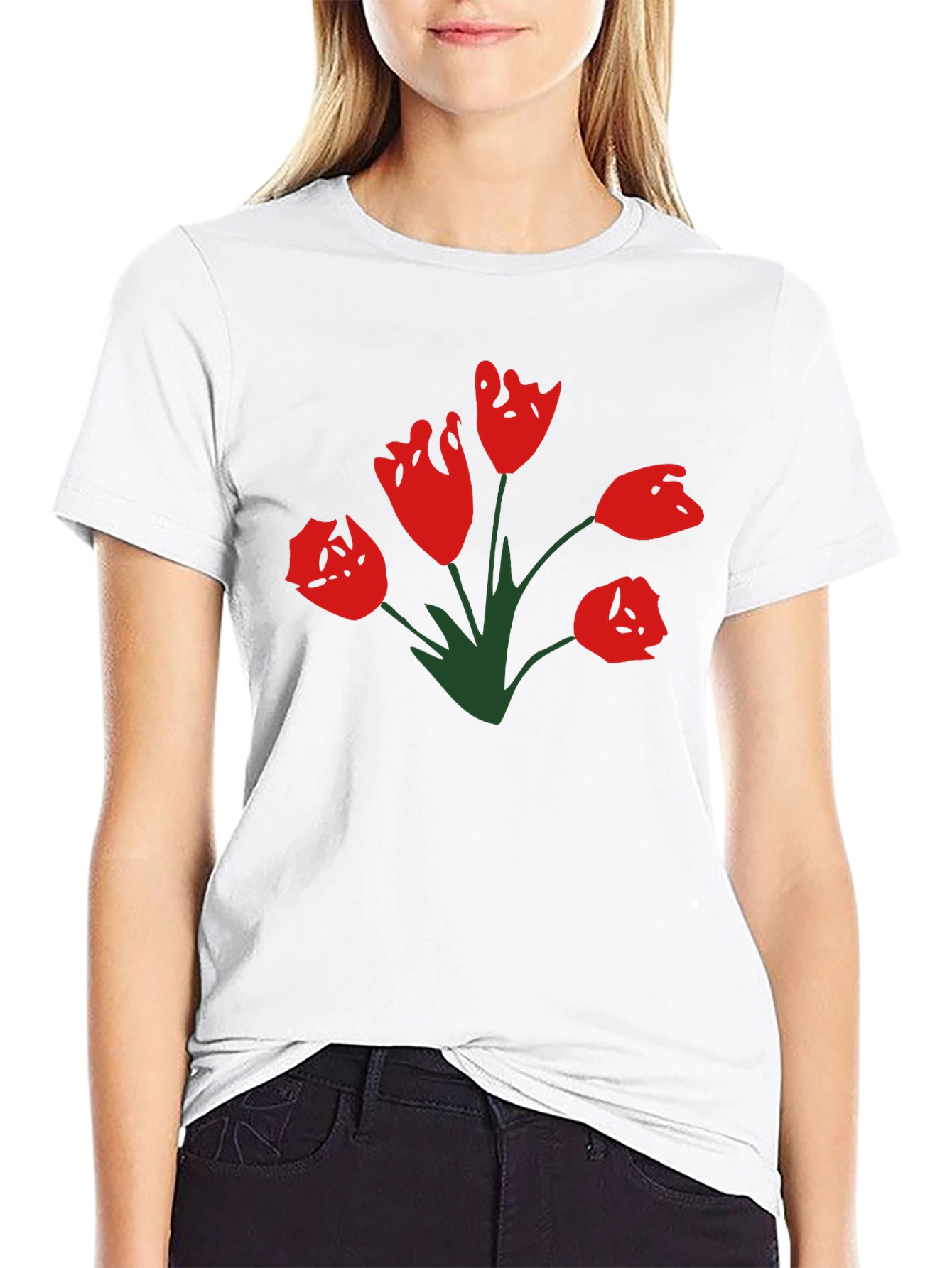 Tulip Graphic T-Shirt - Black