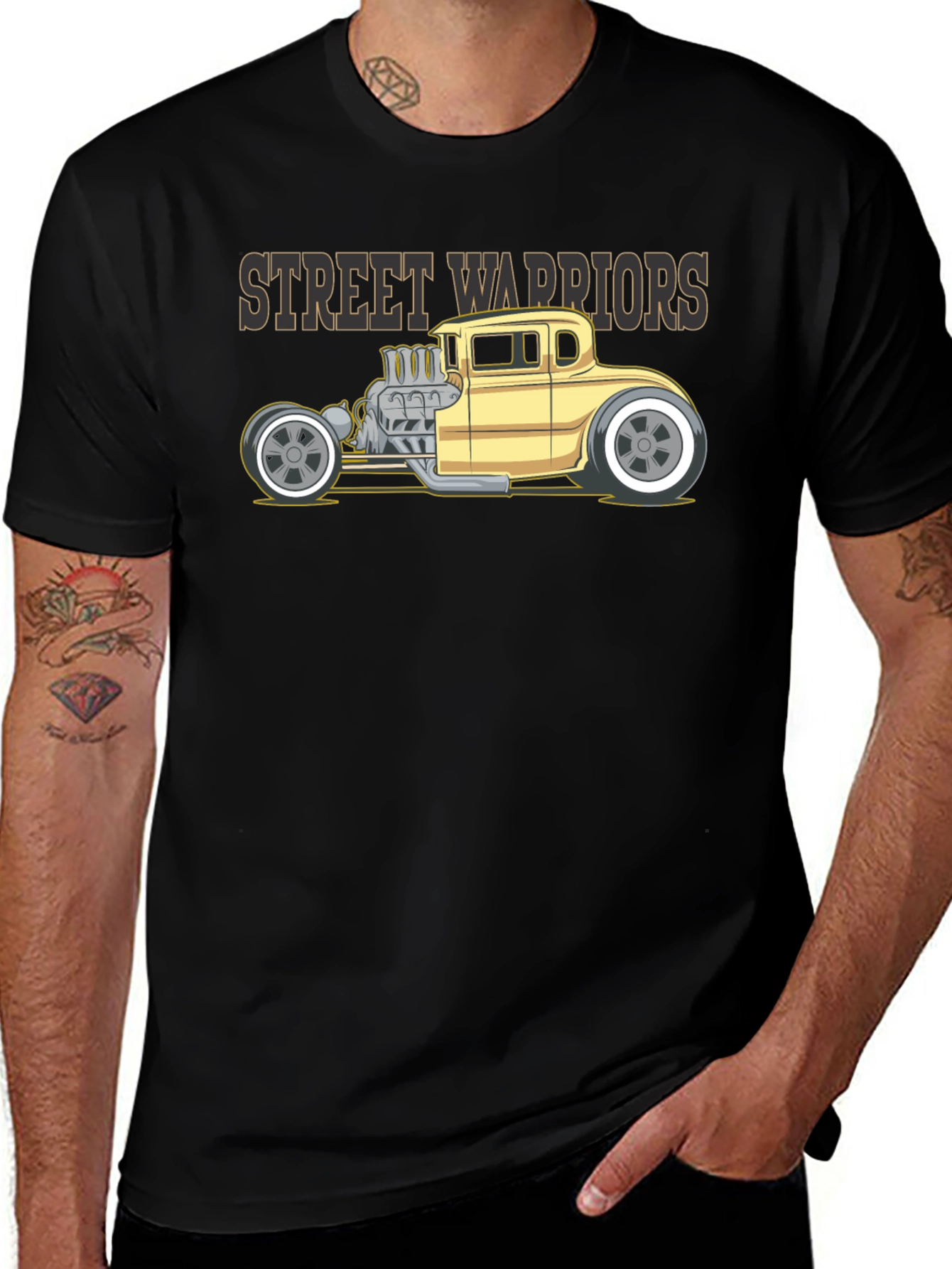 Street Warriors Hot Rod T-Shirt - Black