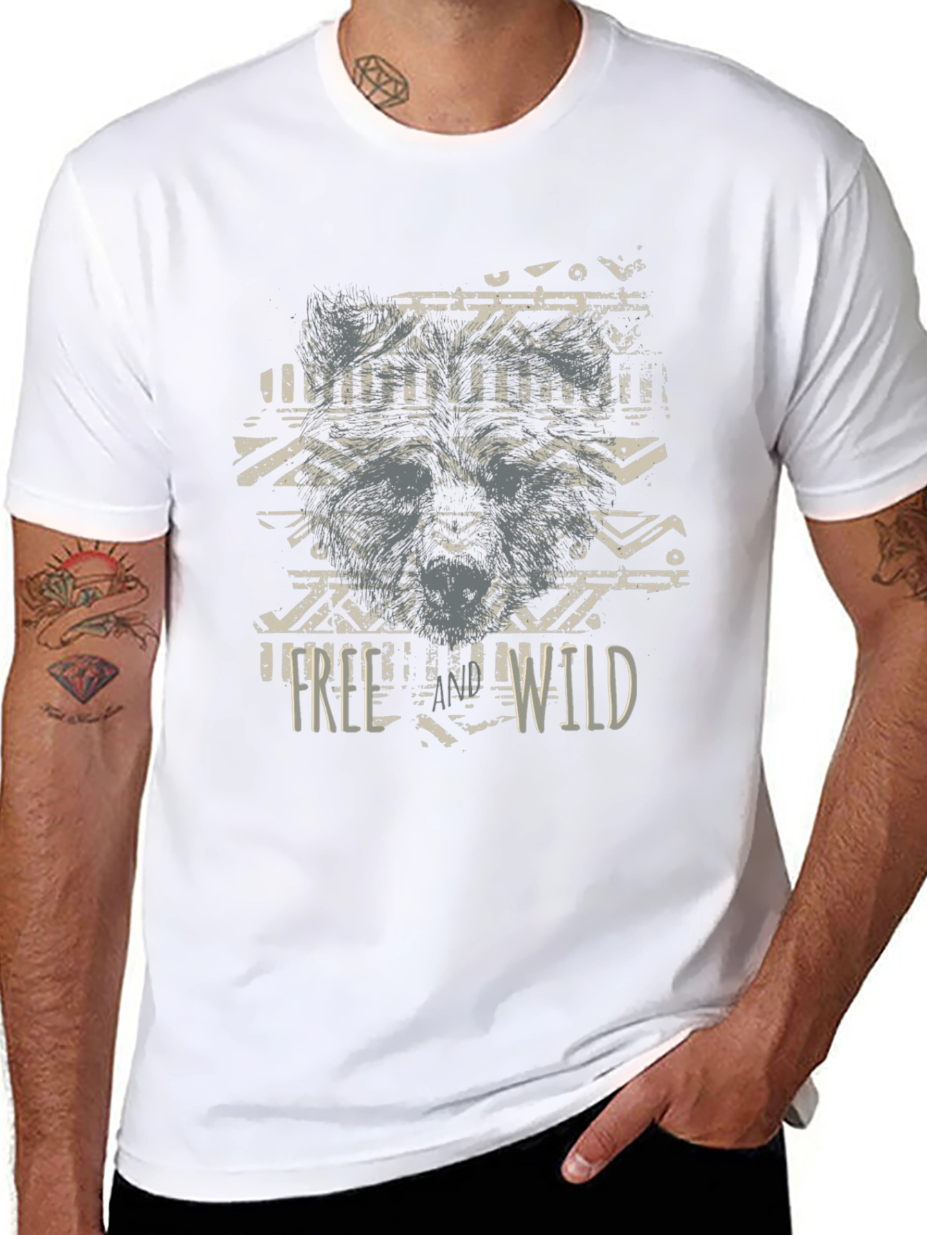 Mens Free Wild Graphic T-Shirt