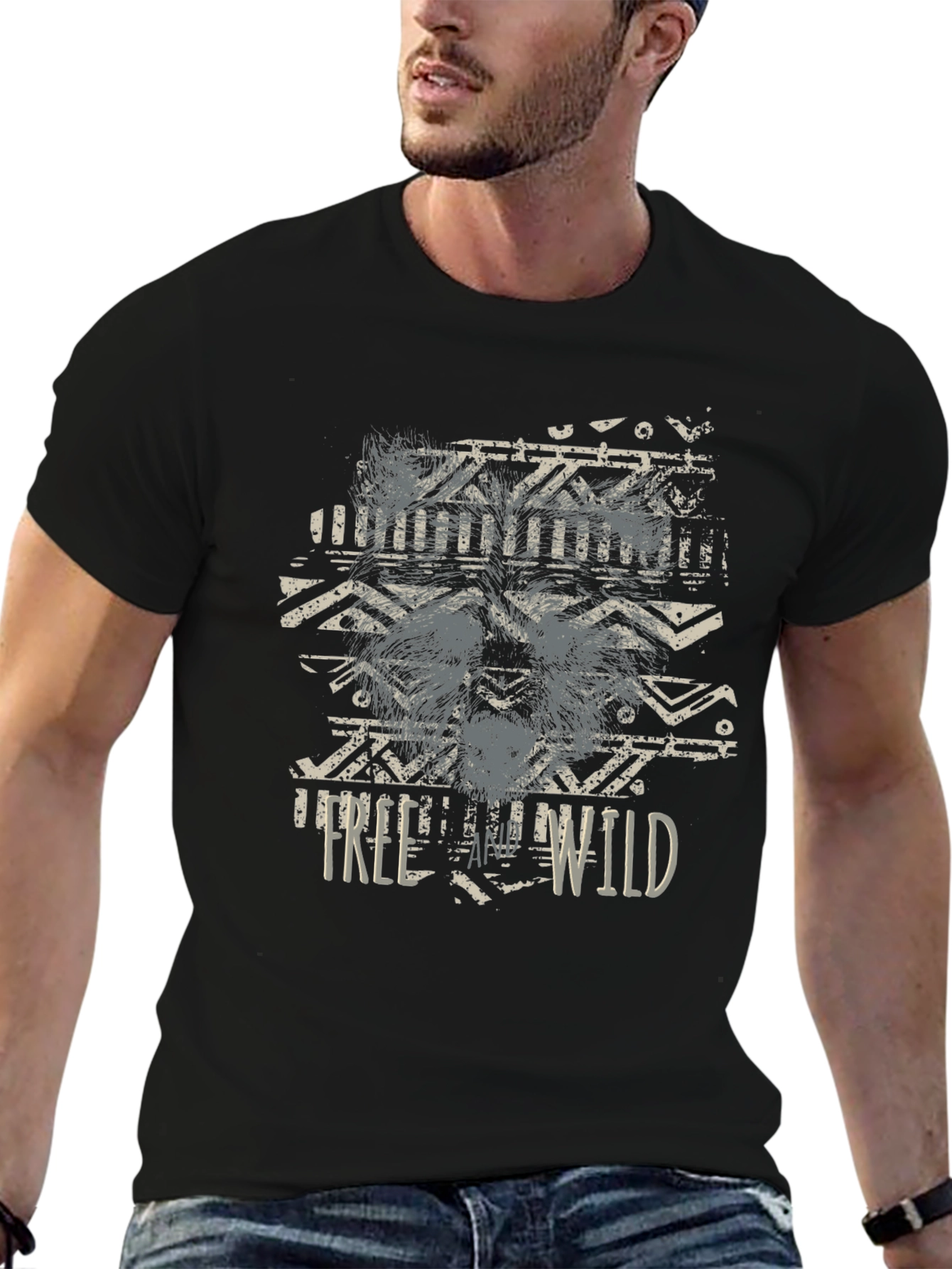 Mens Free Wild Graphic T-Shirt