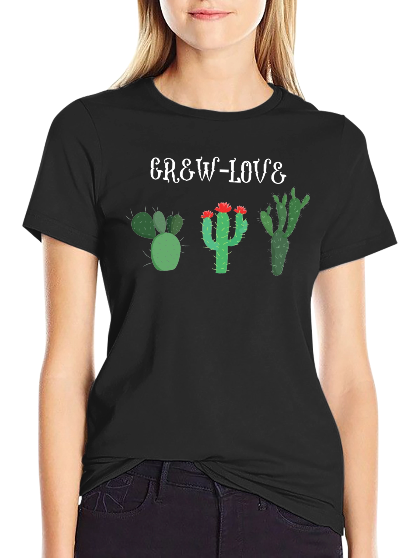 Grew Love Cactus T-Shirt - Unique Desert Plant Tee
