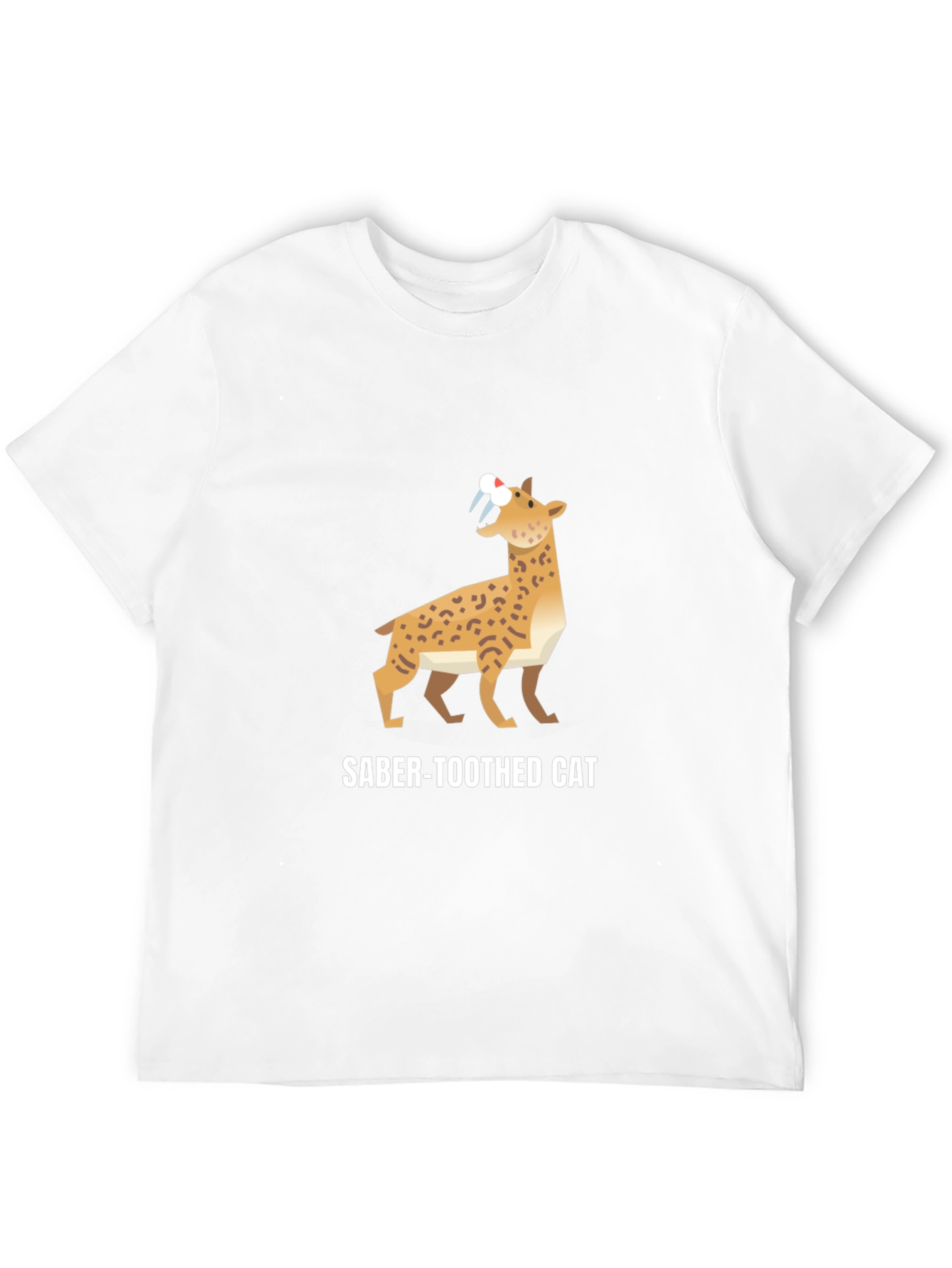 Saber-Toothed Cat Graphic Black T-Shirt