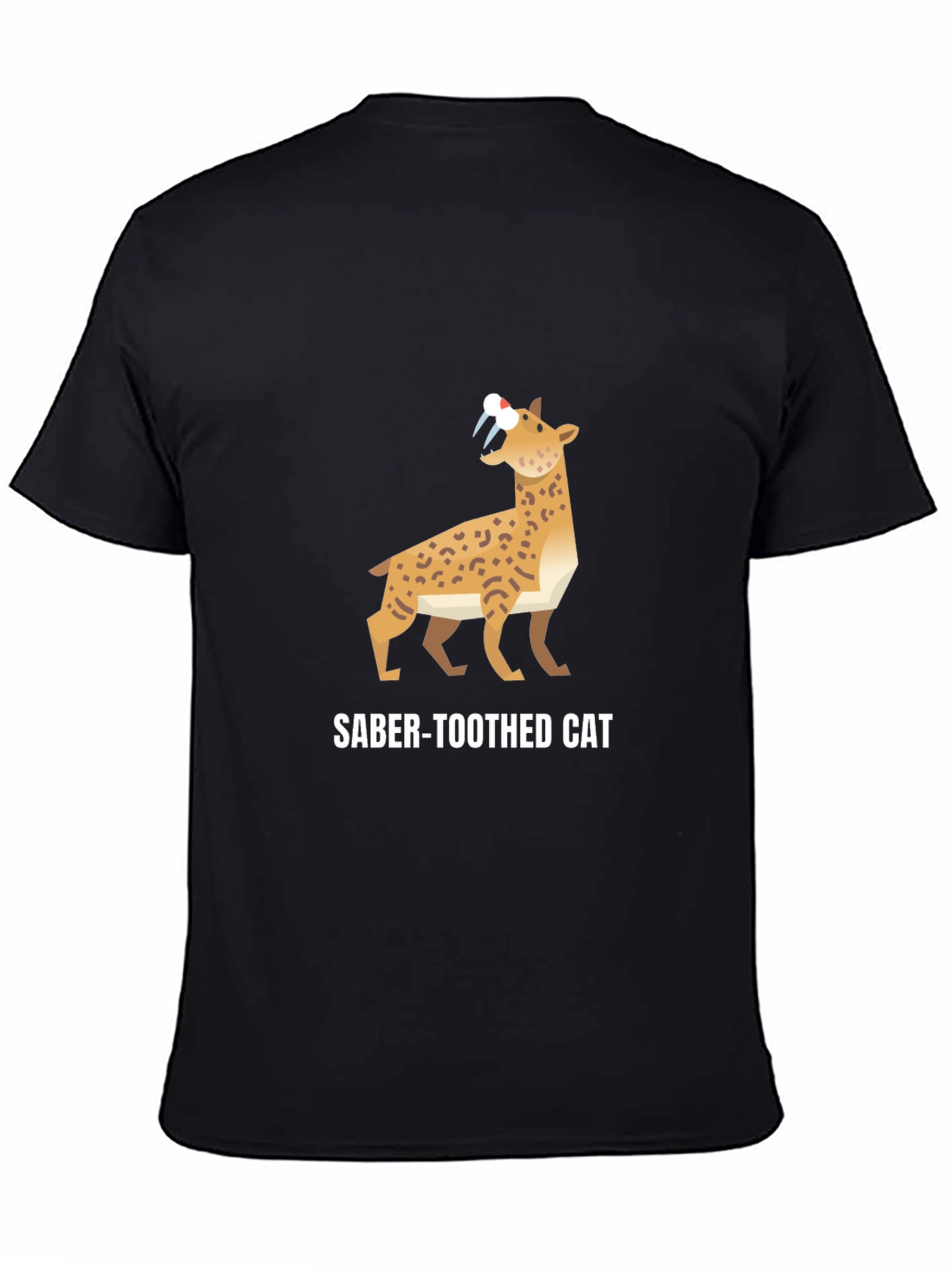 Saber-Toothed Cat Graphic Black T-Shirt